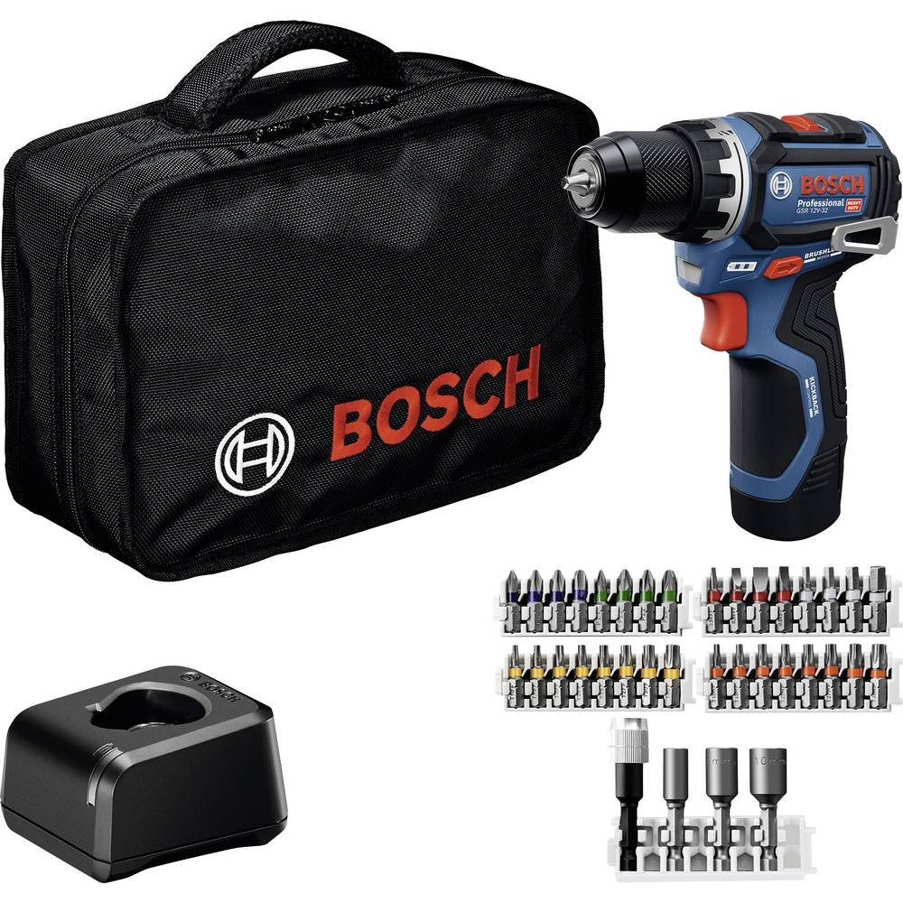 Bosch Professional Akku-Schrauber Akku-Schrauber 12 V 2 Ah Li-Ion bürstenlos, inkl. Akku, inkl., bürstenlos, inkl. Akku, inkl. Ladegerät