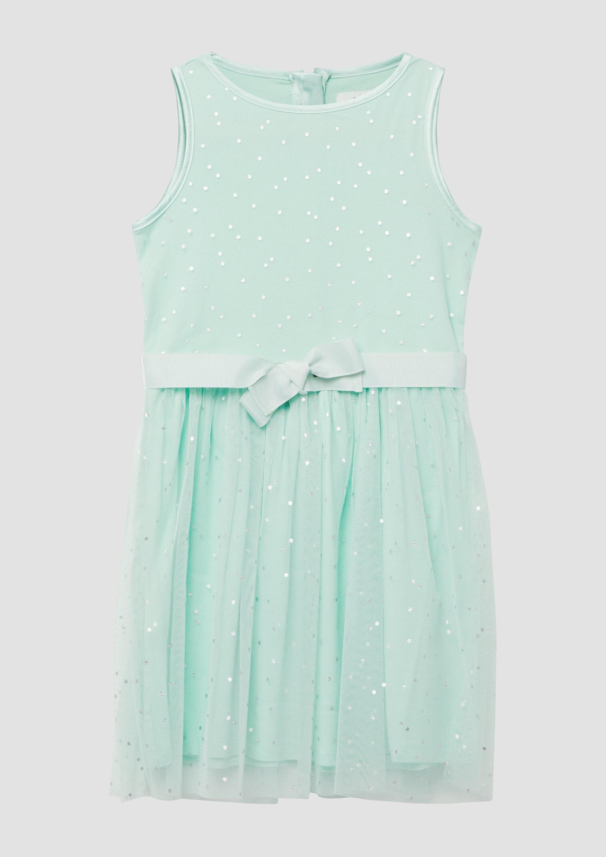 s.Oliver Minikleid Kleid Kurzes Kleid mit silbernen Punkten und Gürtel