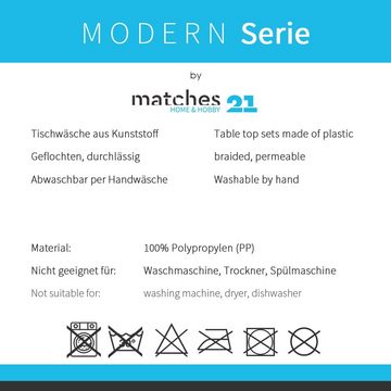 Platzset, Tischset MODERN grün hellgrün 6er Tischunterlage als Tischdeko, matches21 HOME & HOBBY, (6-St), modernes Esstisch Platzdeckchen als abwaschbarer Tischuntersetzer