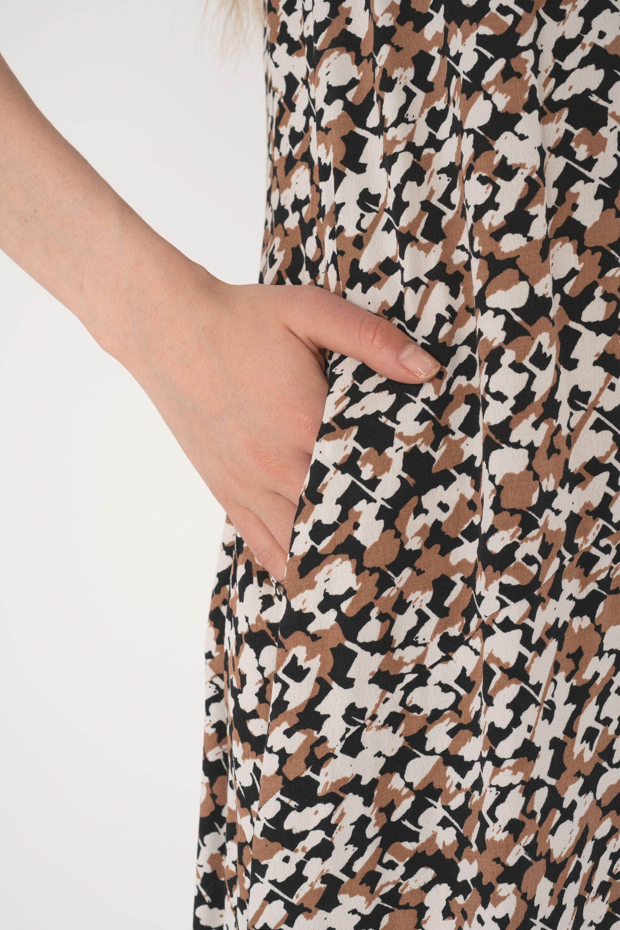 Queilo seitlichen someday A-Linien-Kleid Eingrifftaschen Mit Art brown hazel