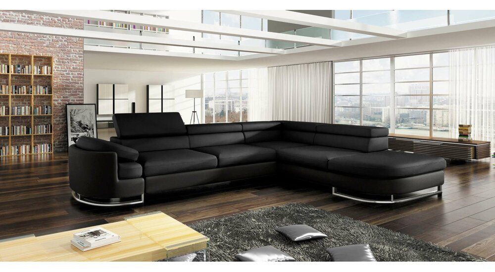 Stylefy Ecksofa Ice, L-Form, Eckcouch, mane links oder rechts bestellbar, frei im Raum stellbar, mit Bettfunktion und Bettkasten, Metall, inklusive Kopfteil- und Armlehnenverstellung