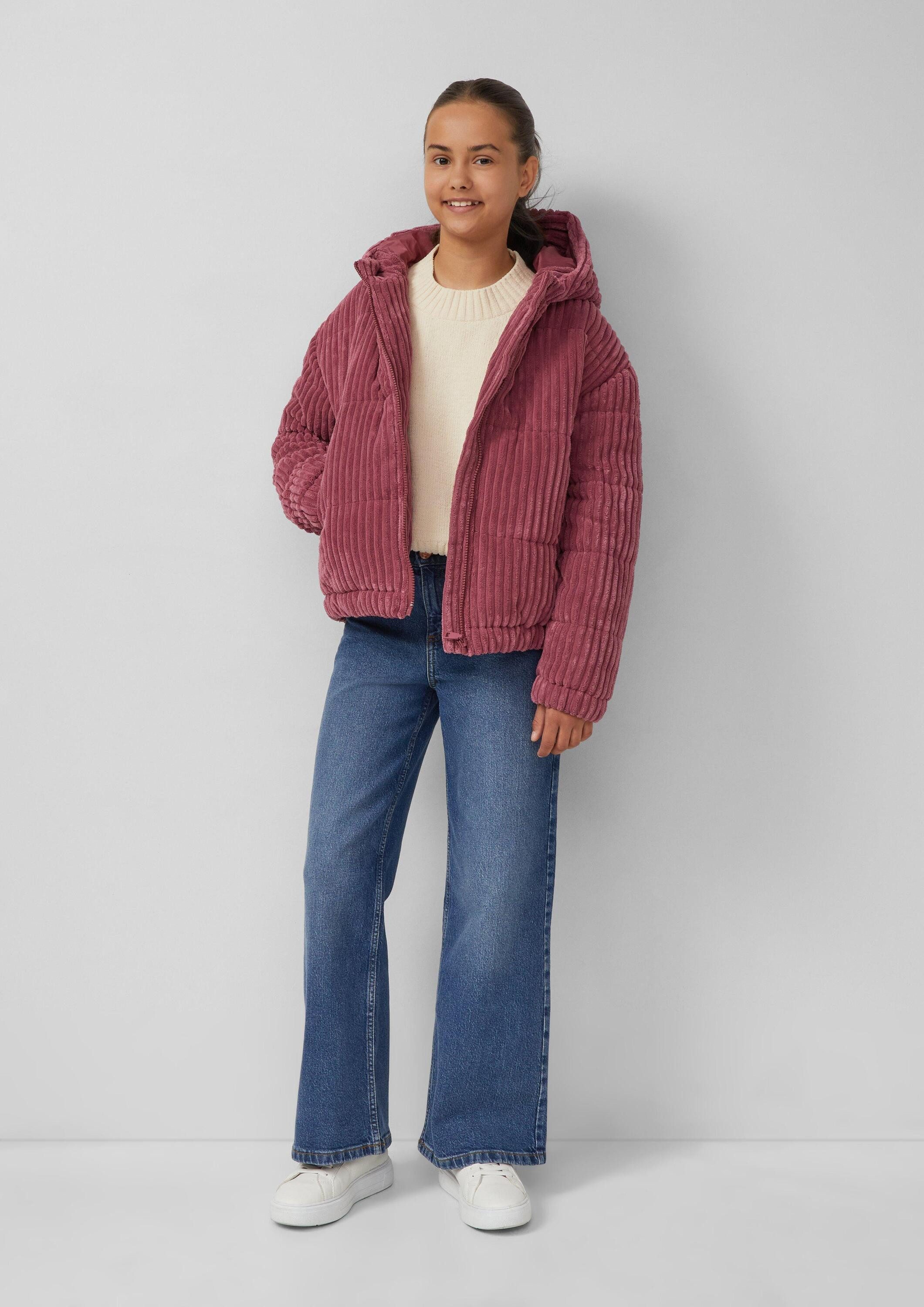 s.Oliver Longpullover Strickpullover Loose Fit Strickpullover mit Stehkragen aus Chenille-Garn