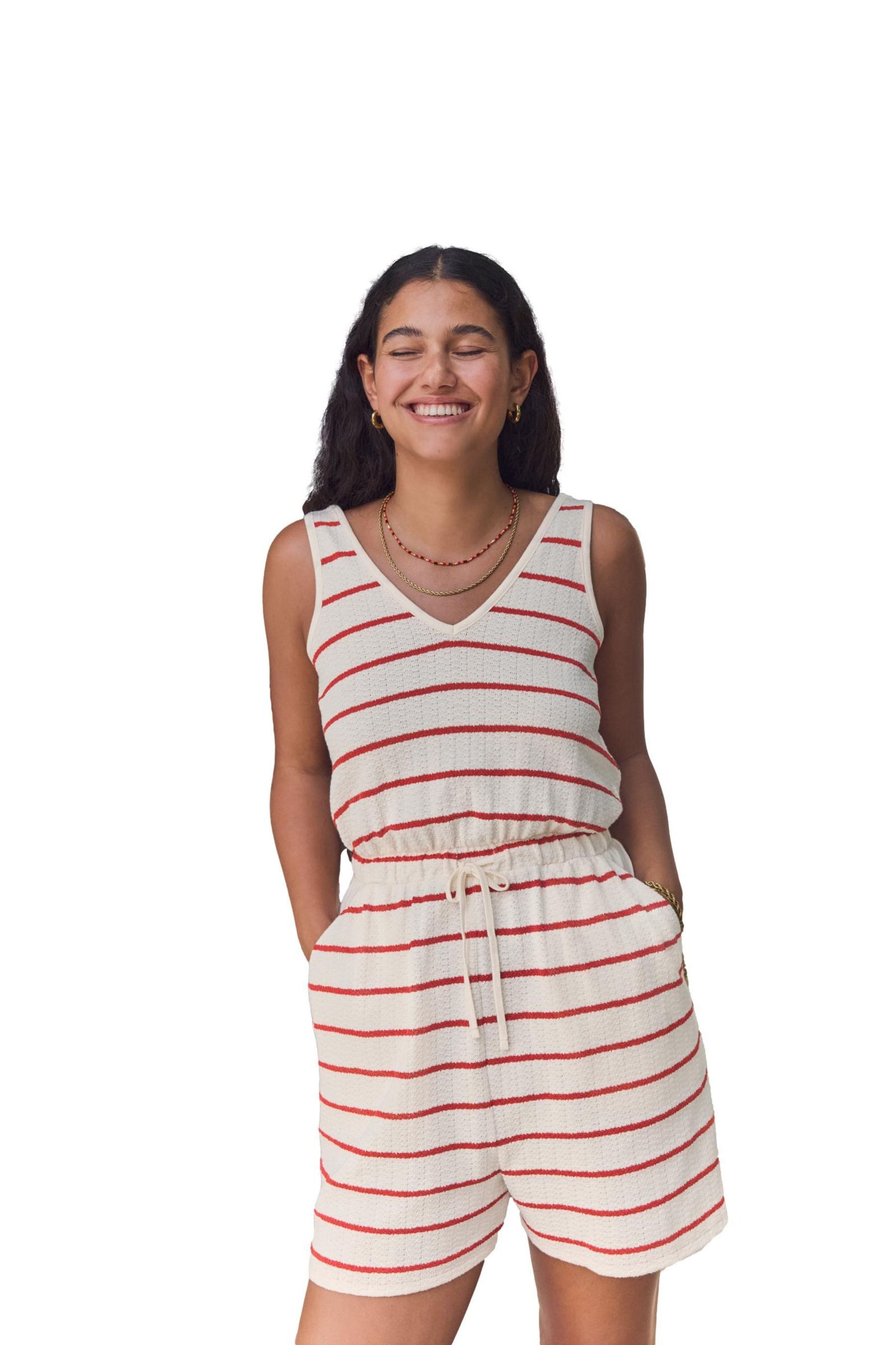 Next Playsuit Jersey-Einteiler mit V-Ausschnitt (1-tlg) günstig online kaufen