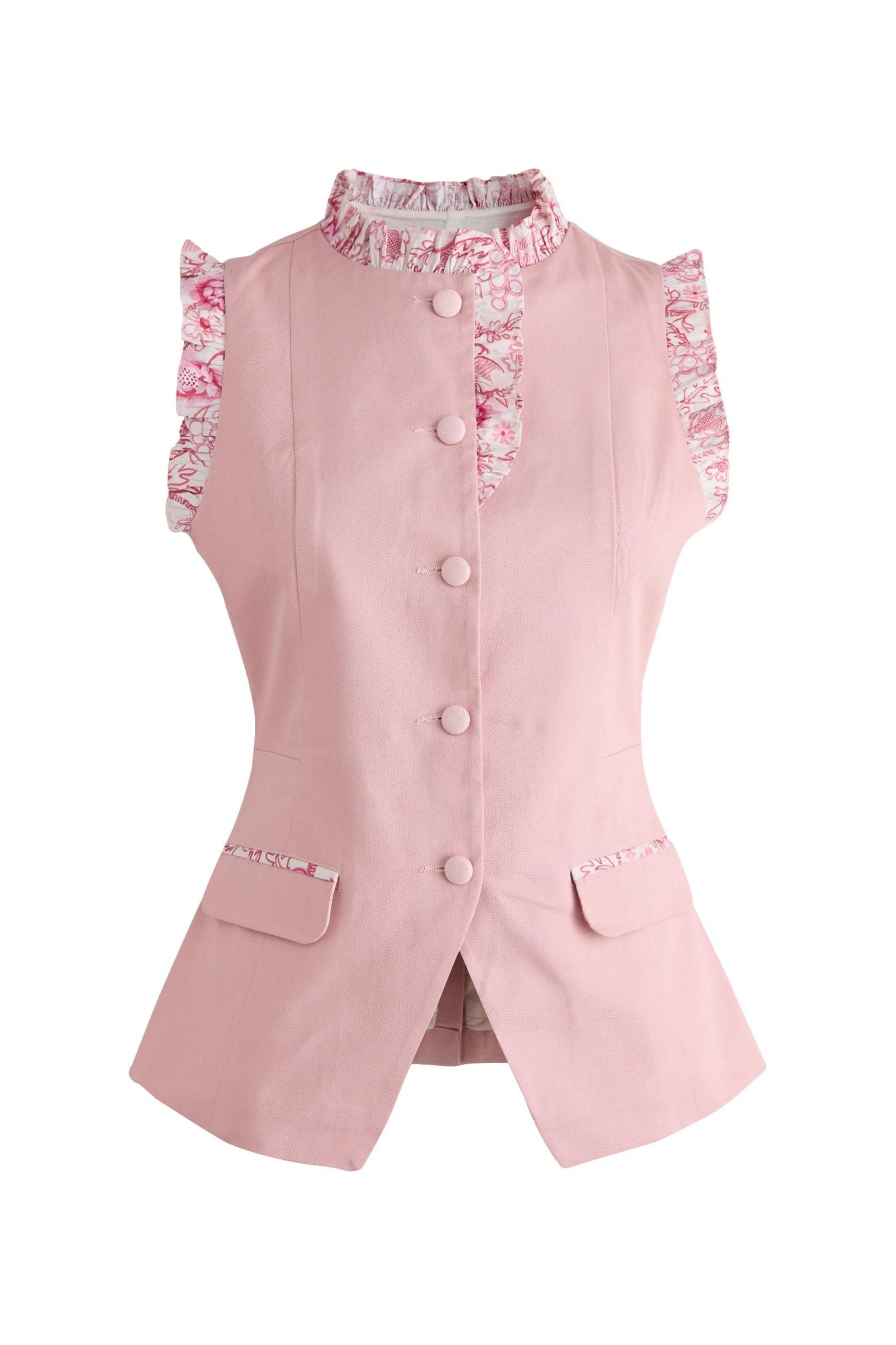 Cath Kidston Anzugweste Cath Kidston ärmellose Weste mit Rüschenkragen (1-tlg)