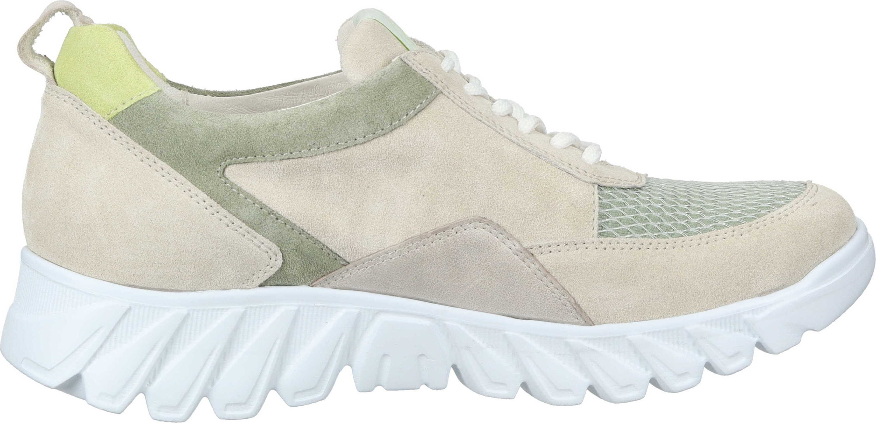 aus Textil Schnürschuh Waldläufer Schnürer beige