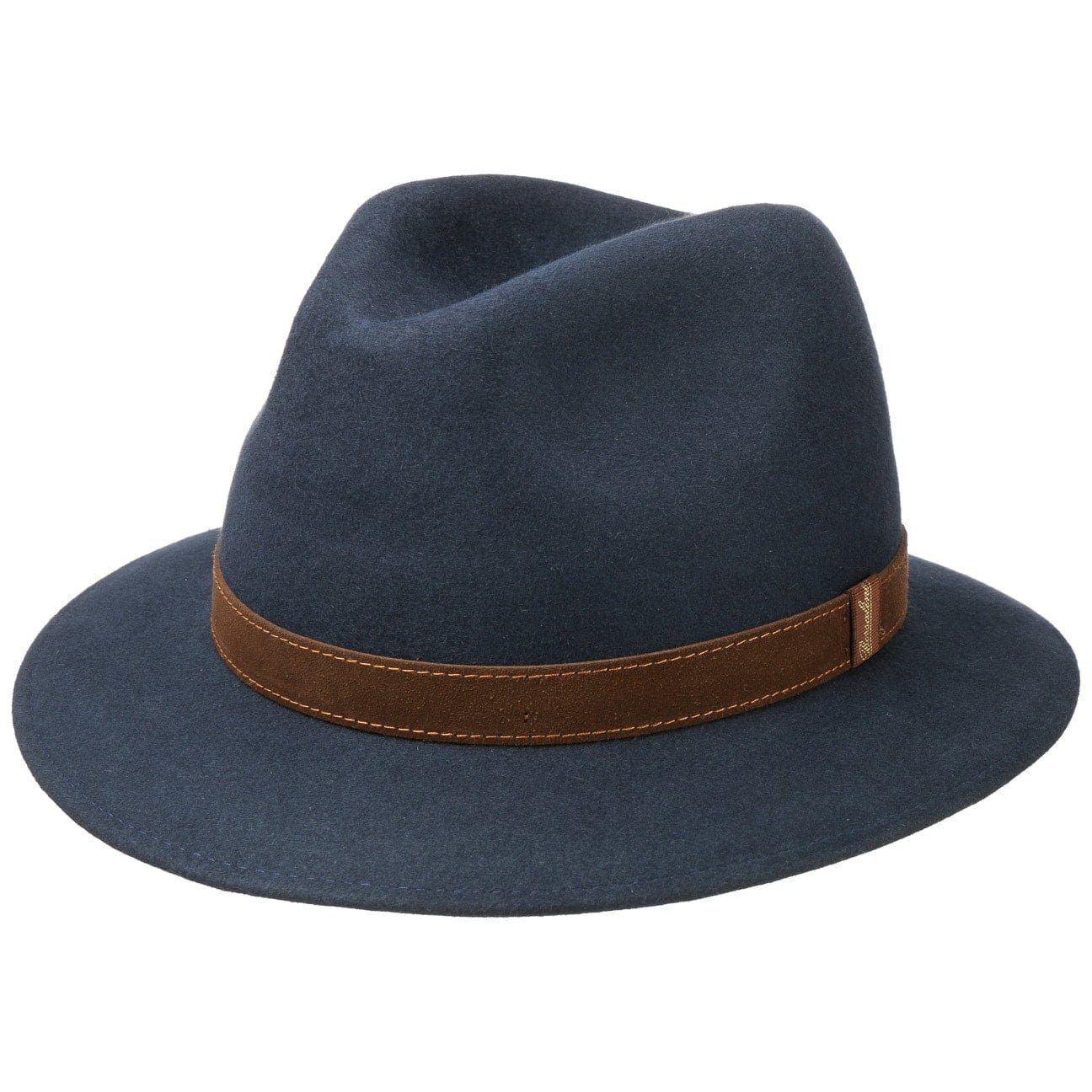 Borsalino Filzhut (1-St) Fedora mit Lederband, Made in Italy