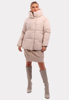 YC Fashion & Style Steppjacke Winterjacke Steppjacke mit Stehkragen und Taillengürtel Basic, Einschubtaschen, Kragen, in Unifarbe
