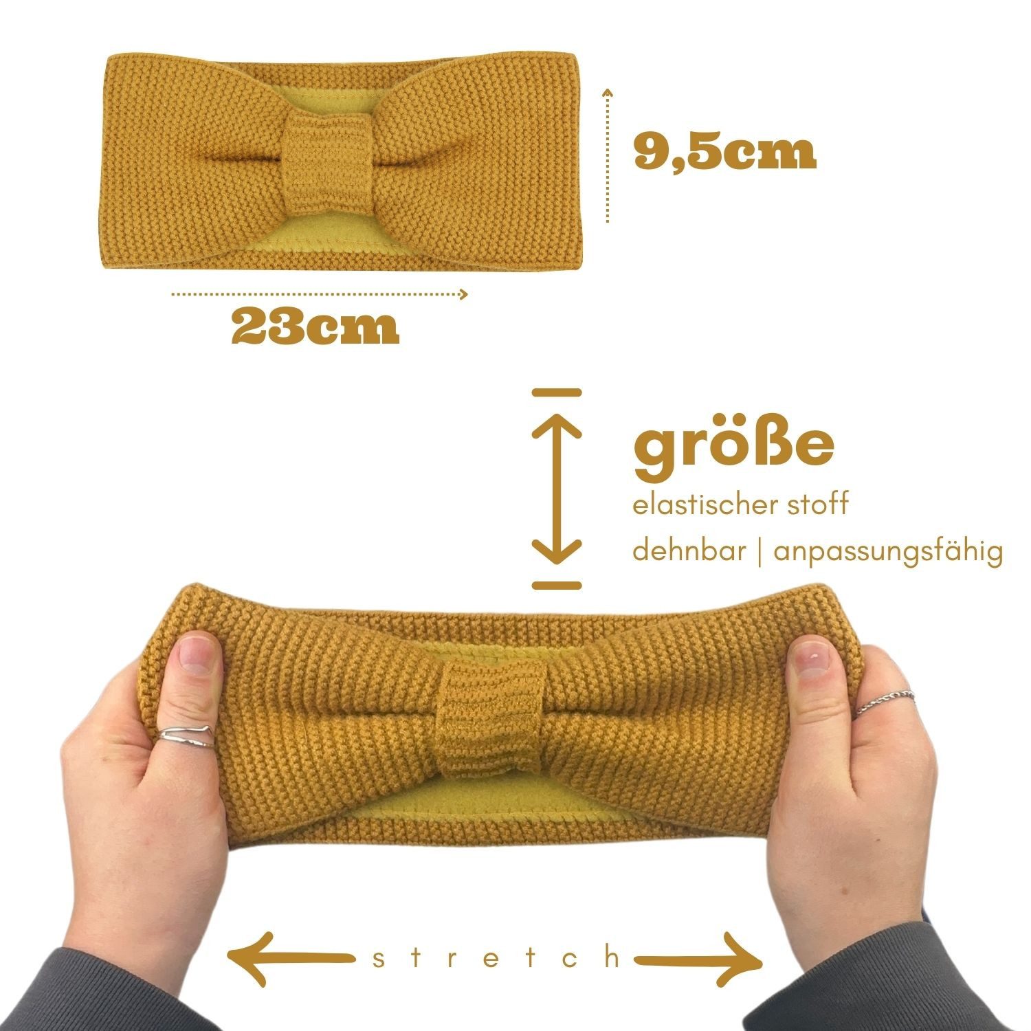 Frentree Stirnband Damen mit Schleife, gefüttert mit Fleece Innenfutter Haarband, Ohrenwärmer für Mädchen