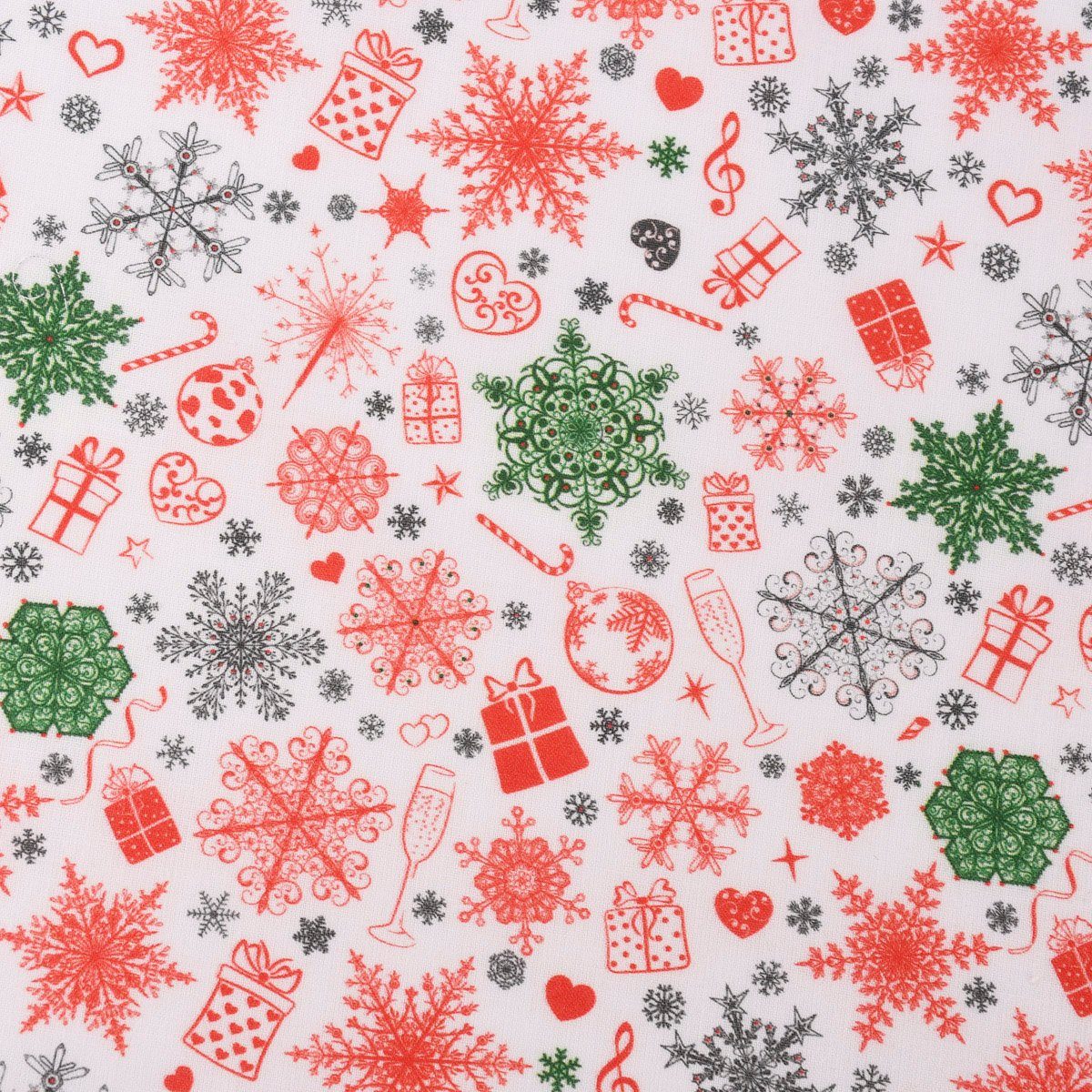 SCHÖNER LEBEN. Stoff »Baumwollstoff Digitaldruck Christmas Eiskristall Herz  Geschenk weiß rot grün 1,50m Breite« online kaufen | OTTO