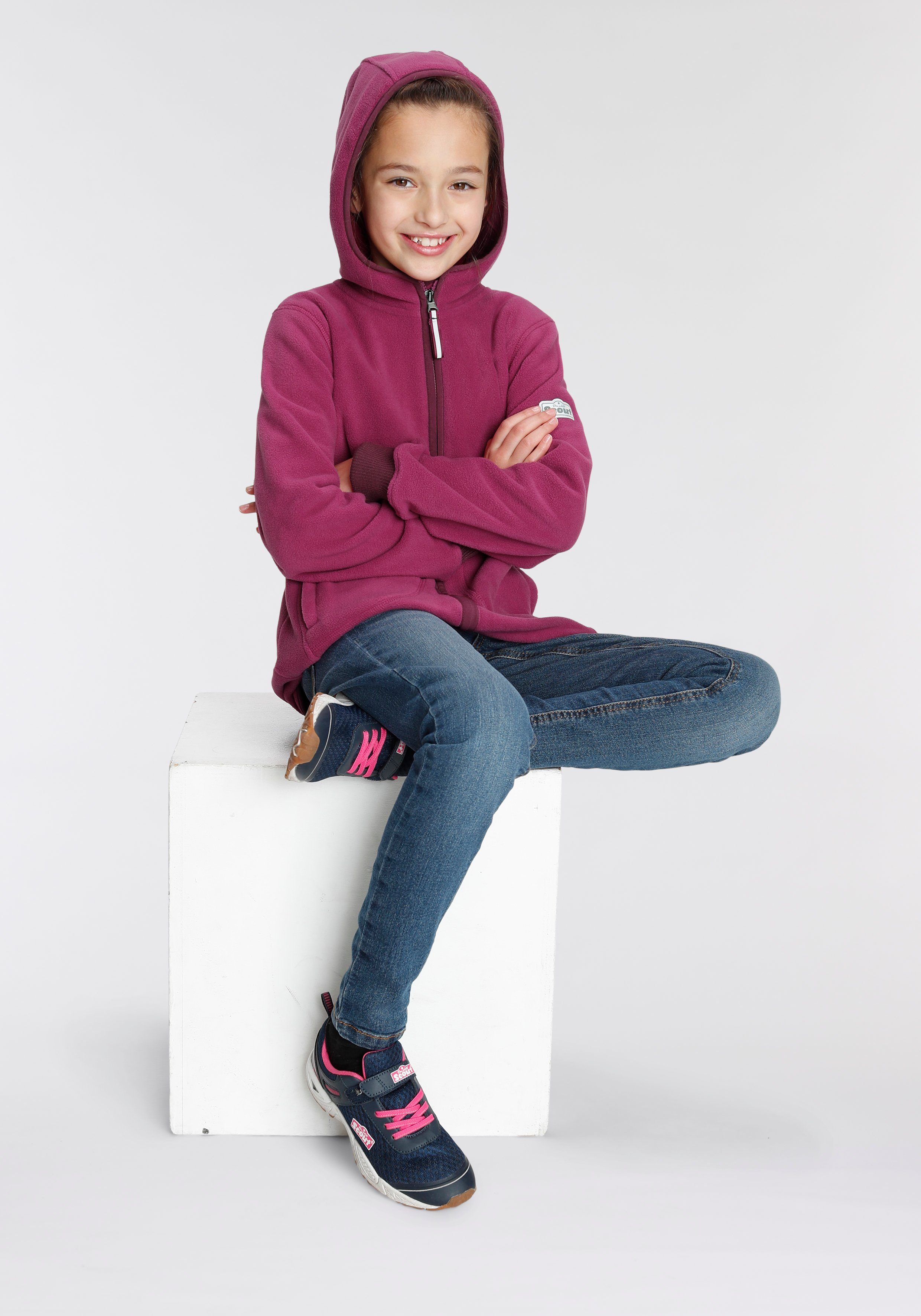 2 Scout mit Ärmelbündchen COZY Fleecejacke fuchsia