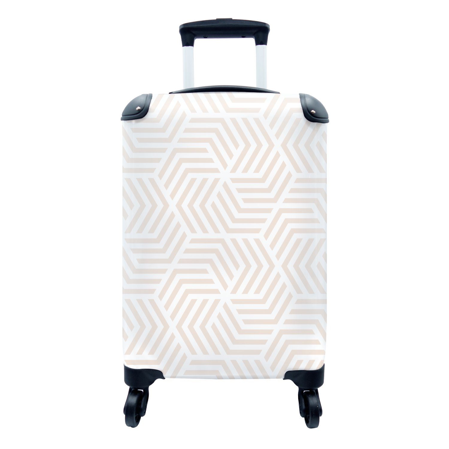 MuchoWow Handgepäckkoffer Muster - für Geometrie Pastell, Gestaltung Reisetasche Handgepäck rollen, - - mit Reisekoffer 4 Rollen, Ferien, Trolley
