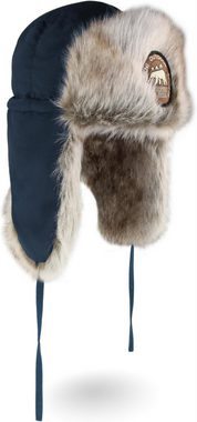 normani Fellimitatmützen Fellmütze Arctic Ursa Wintermütze Winterkappe Tschapka mit Ohren- und Nackenwärmer