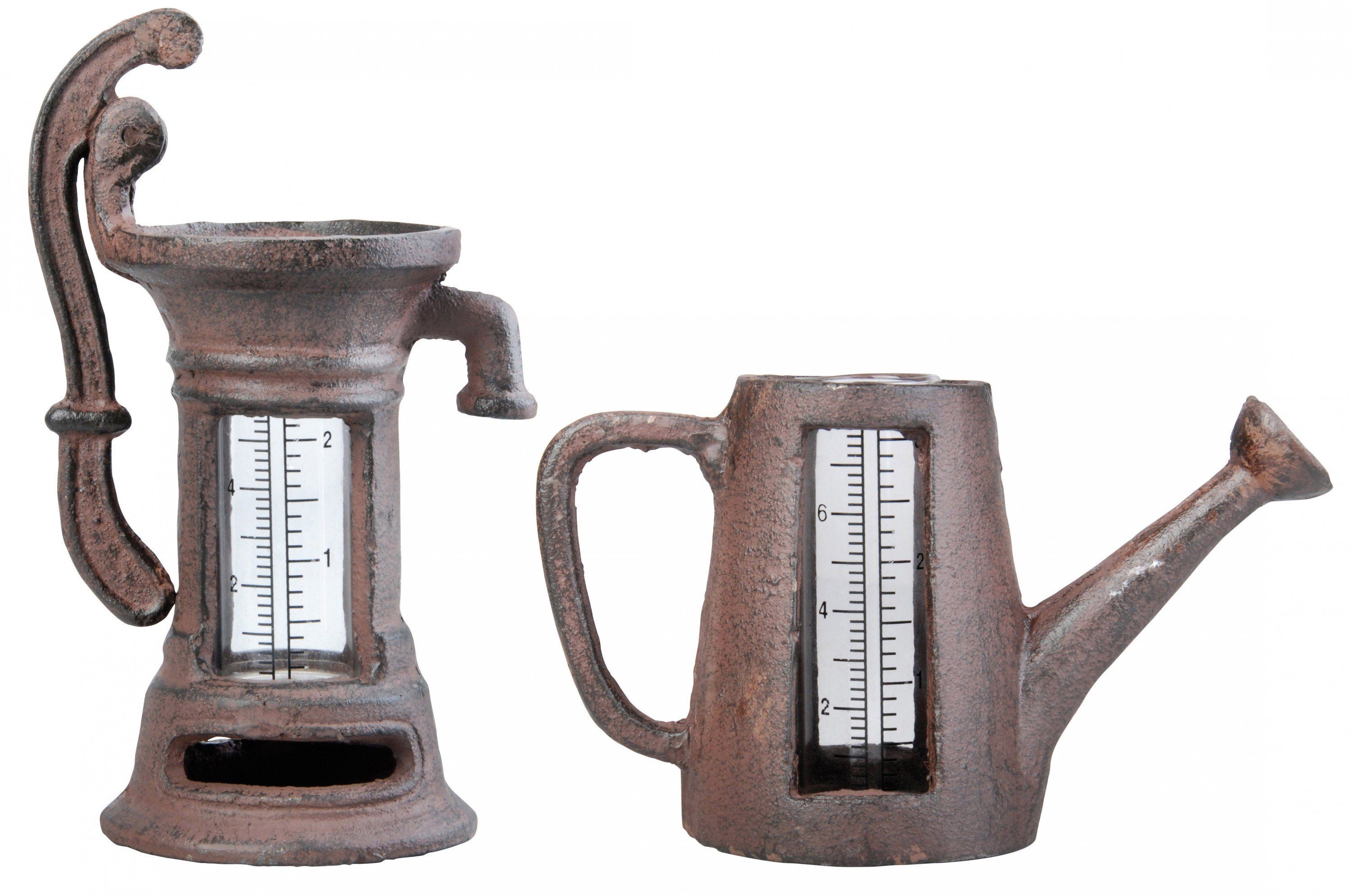 esschert design Pumpe Kanne sortiert 1 Stk. Niederschlagsmesser Guss Garten Regenmesser