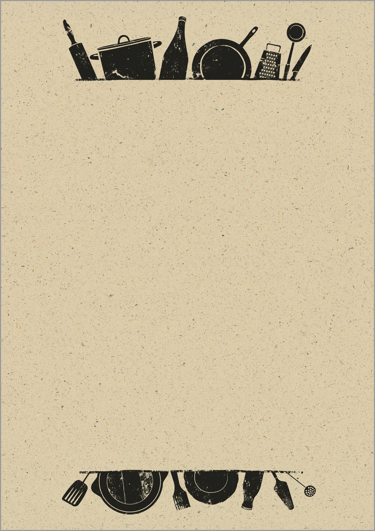 Sigel Motivpapier SIGEL DP617 Motiv-Papier - Kochutensilien - beige/schwarz - 100 g/m² -