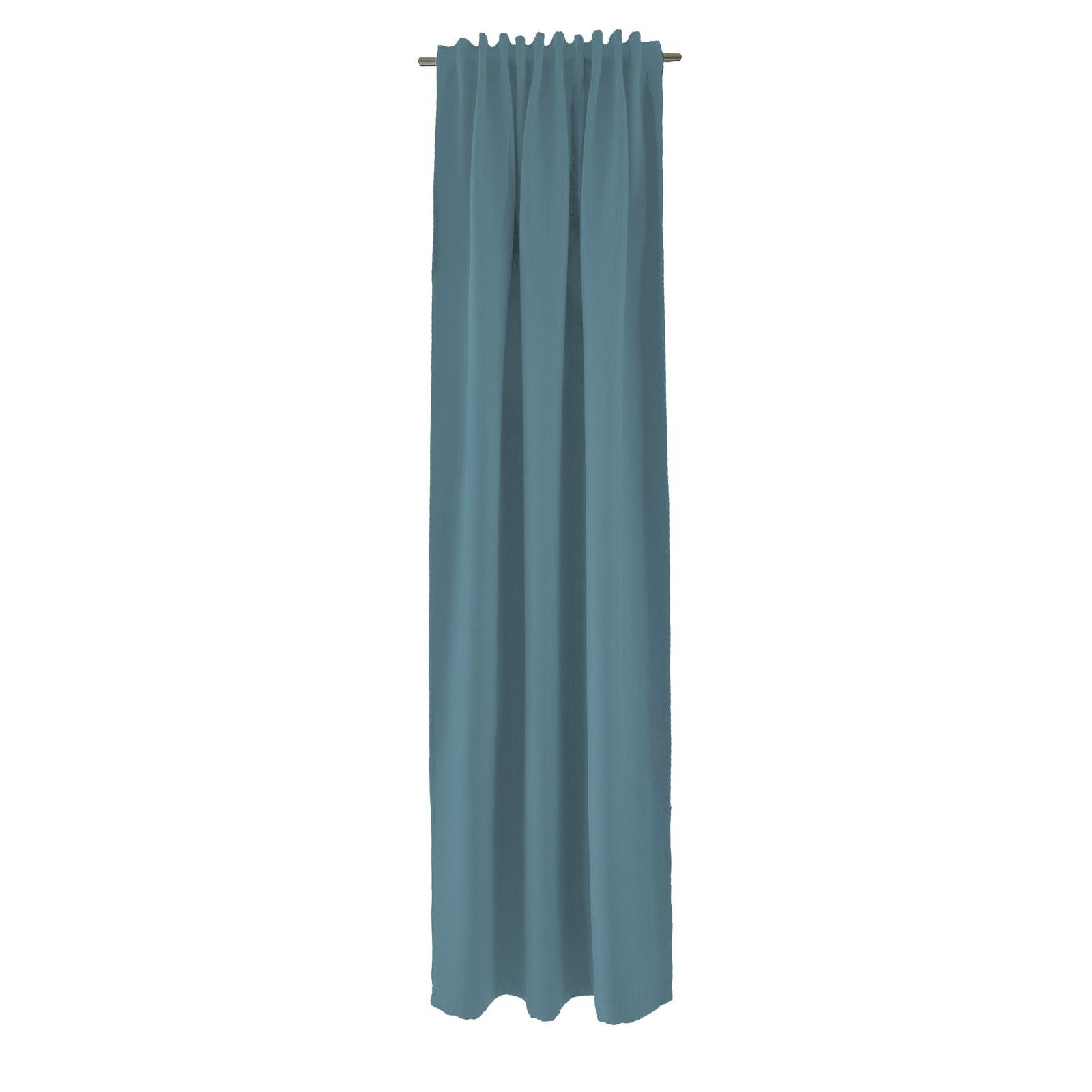 Gardine Thermovorhang mit verdeckter Schlaufe Taubenblau Uni 140 cm x 245 cm, Schlaufen (1 St), abdunkelnd, Thermo