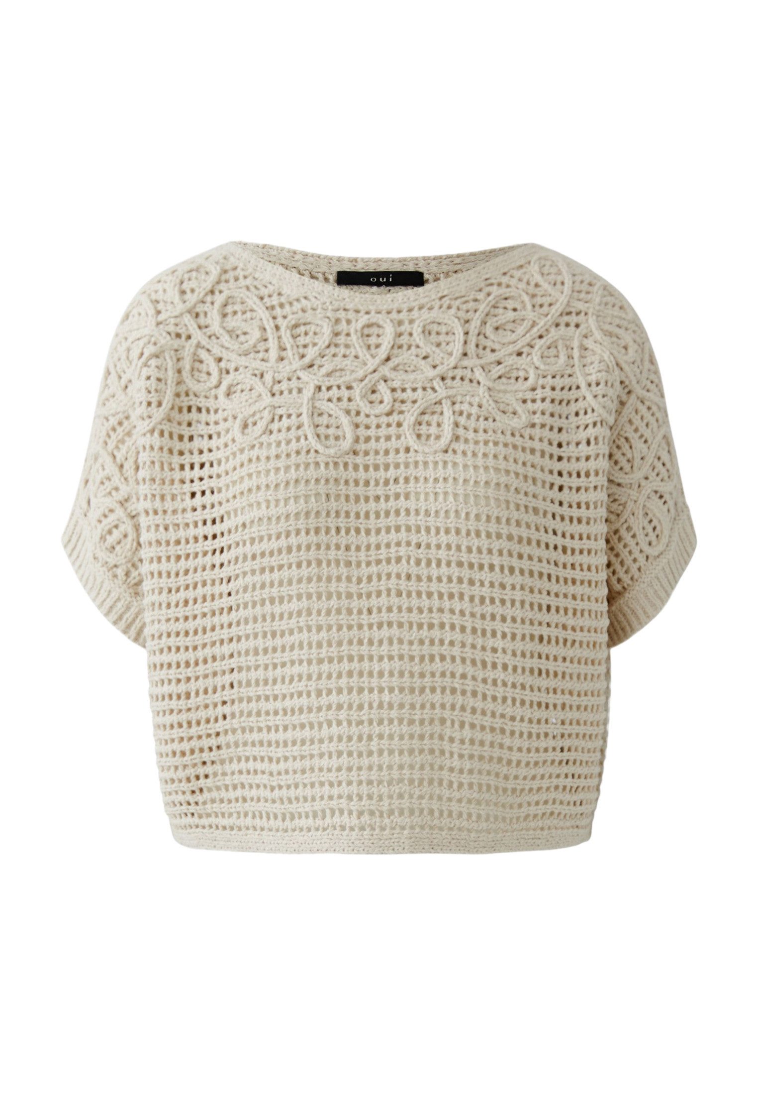 Oui Rundhalspullover