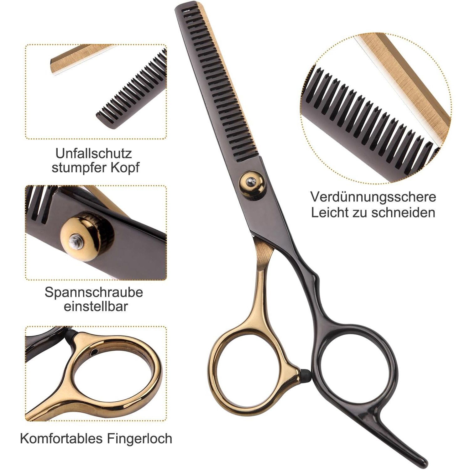 OSTWOLKE Haarschere 10er/13er Haarscheren-Set Friseurschere Haarschneideschere, (10-tlg), mit Friseurumhang