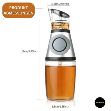 BestGoods Ölspender Essig- Ölspenderflasche mit Messraum und Ausgießer 250ml, 500ml, Glasflasche, Leicht zu reinigen, Dekorativ
