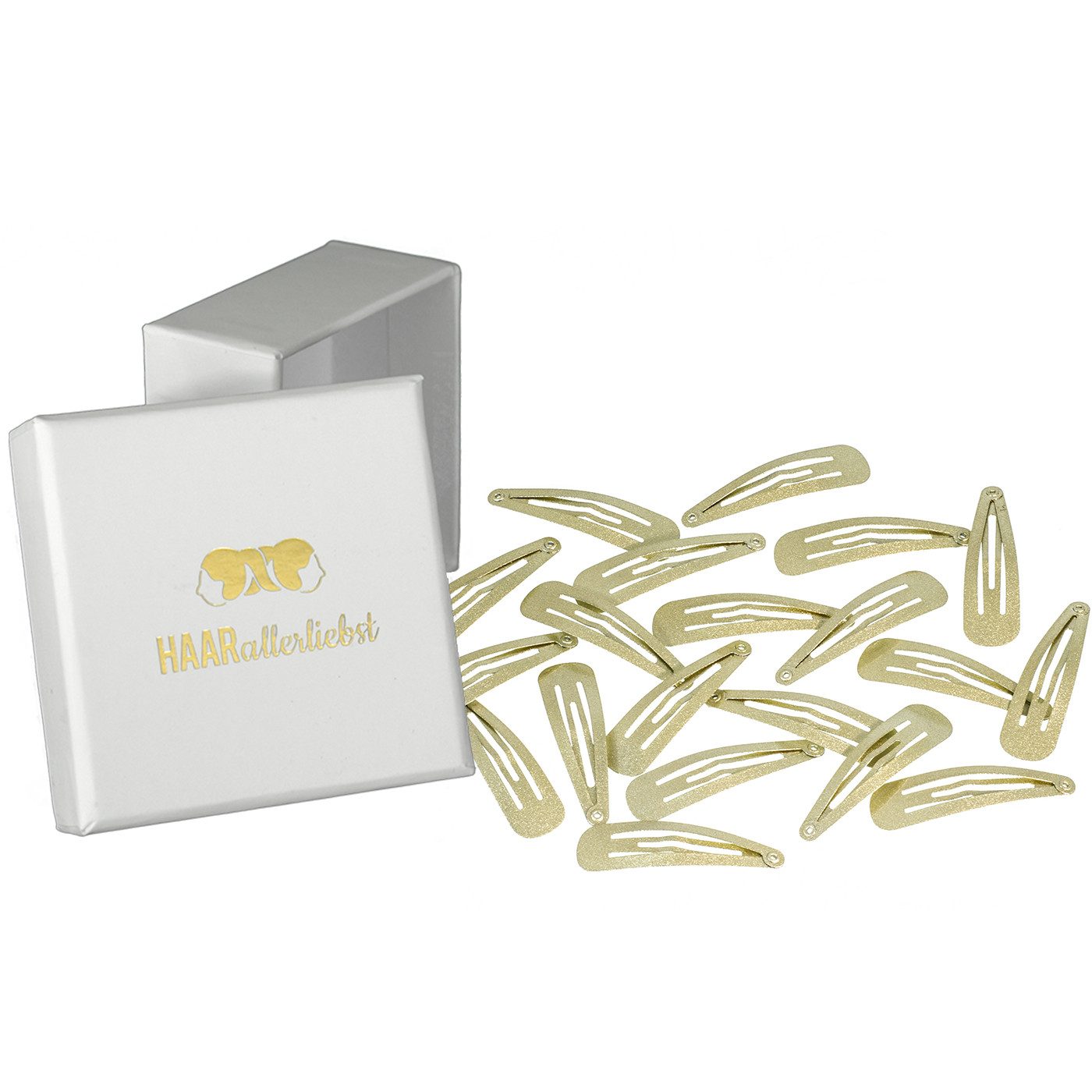 HAARallerliebst Haarspange Haarspange, Spar-Set, 20-tlg., FARBE gold schimmernd, 50mm Lang