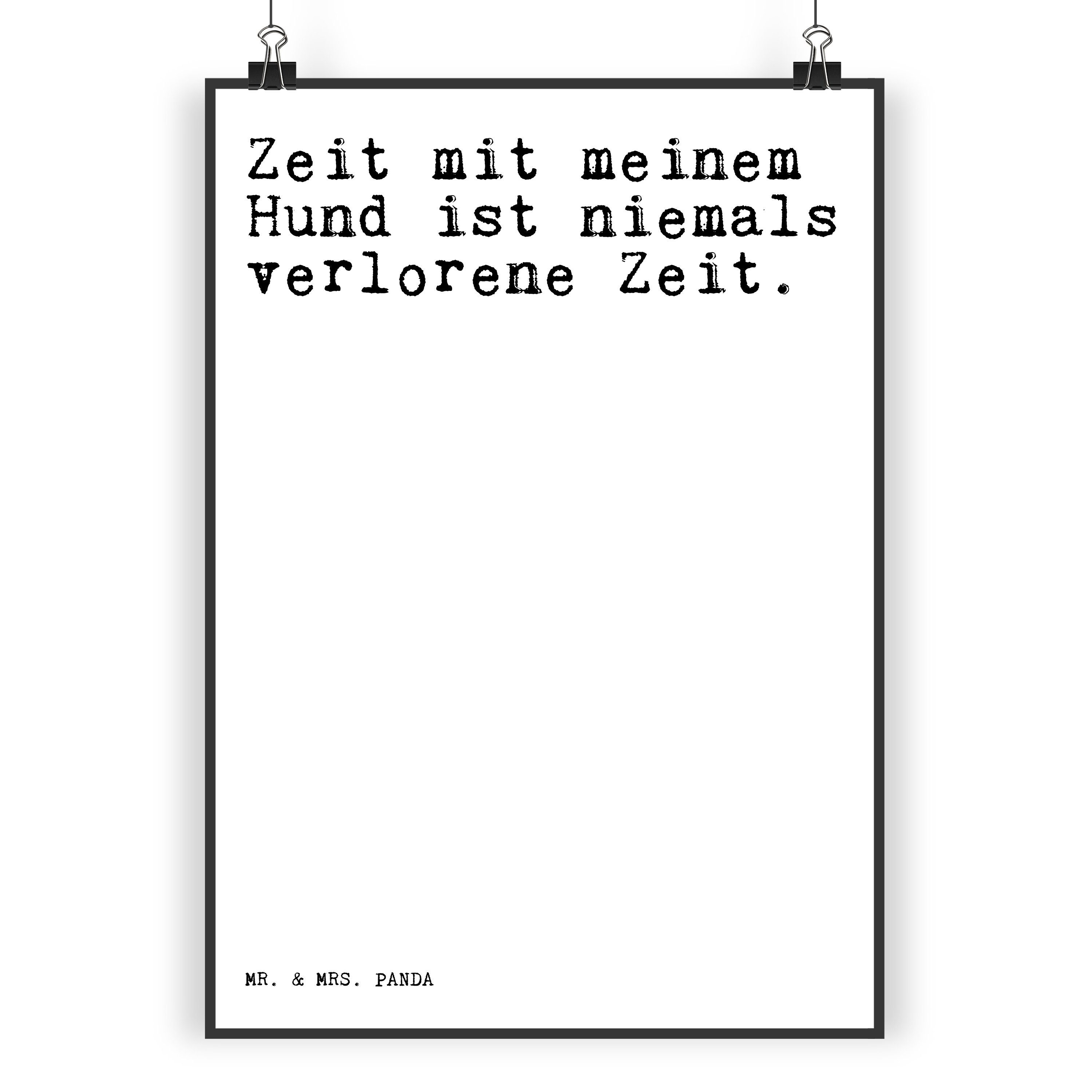 Mr. & Mrs. Panda Poster DIN A4 Zeit mit meinem Hund... Weiß