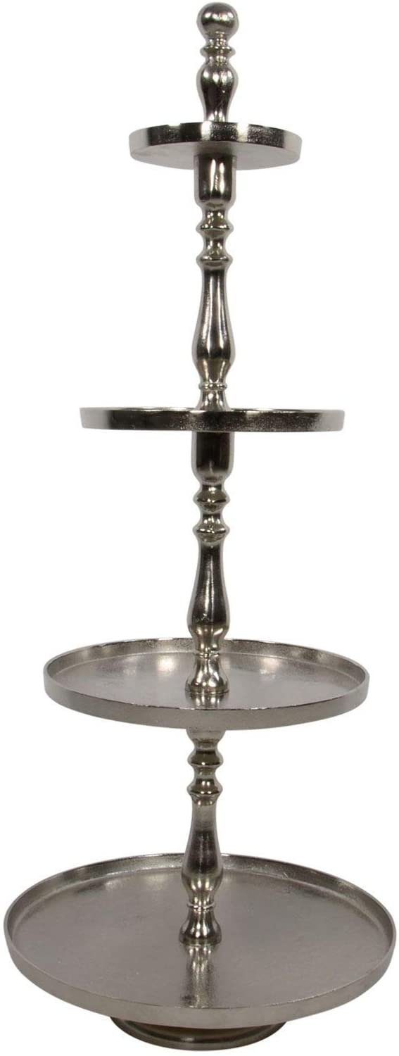 Lesli Living Dekoetagere Etagere Brush 125cm Aluminium silber 4Etagen Servi günstig online kaufen