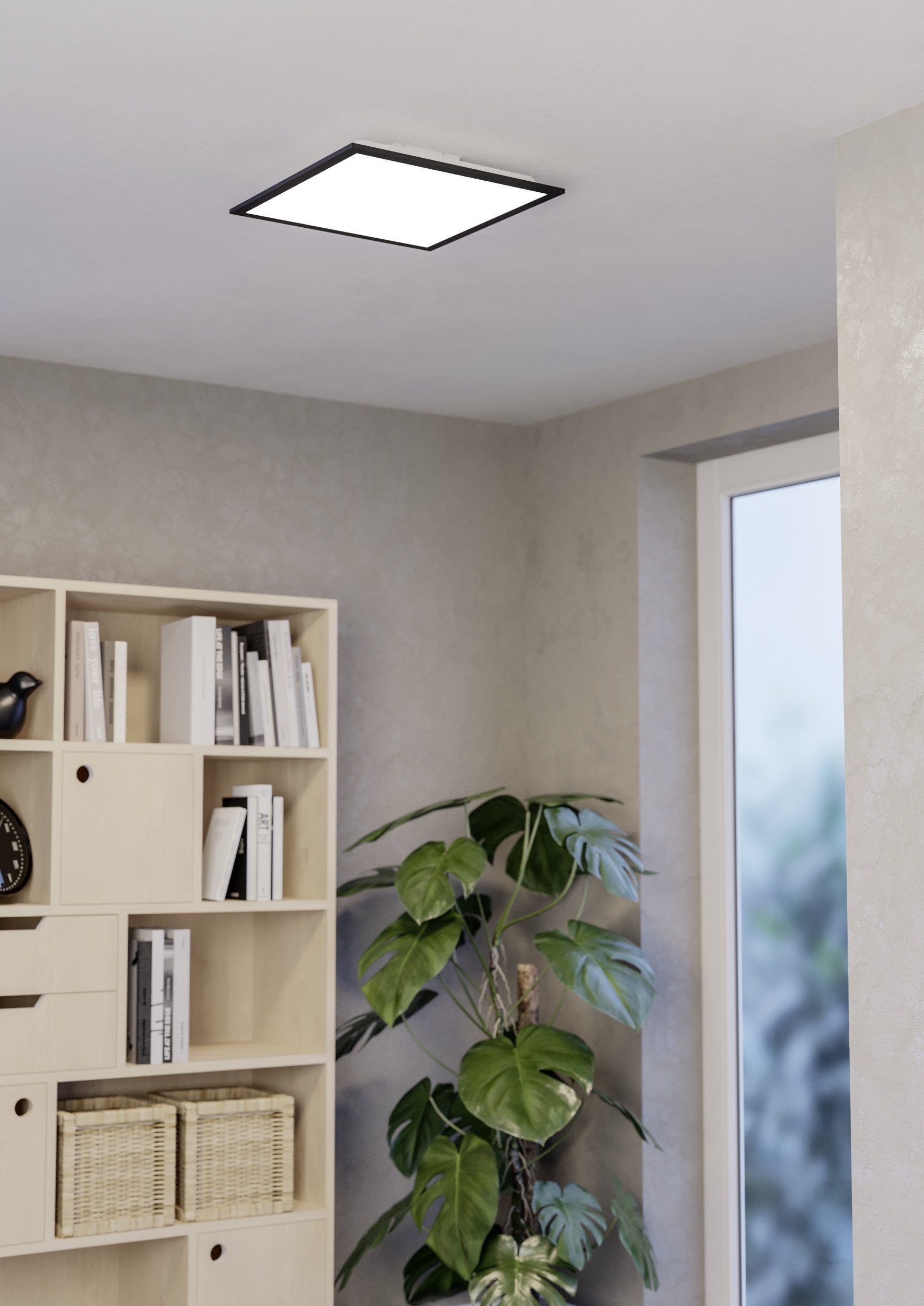 EGLO LED Deckenleuchte MORADILLO-Z Deckenlampe - Stahl - LED - 19W - IP20, CCT - über Fernbedienung, Dimmfunktion, Farbwechsel, Memoryfunktion, Nachtlichtfunktion, RGB, Weckerfunktion, dimmbar über Fernbedienung, mehrere Helligkeitsstufen, LED fest integriert, Kaltweiß, Neutralweiß, RGB, Warmweiß, Wohzimmerlampe, Esszimmerlampe, Schlafzimmer, L39,3 x B39,3 x H6,1 cm