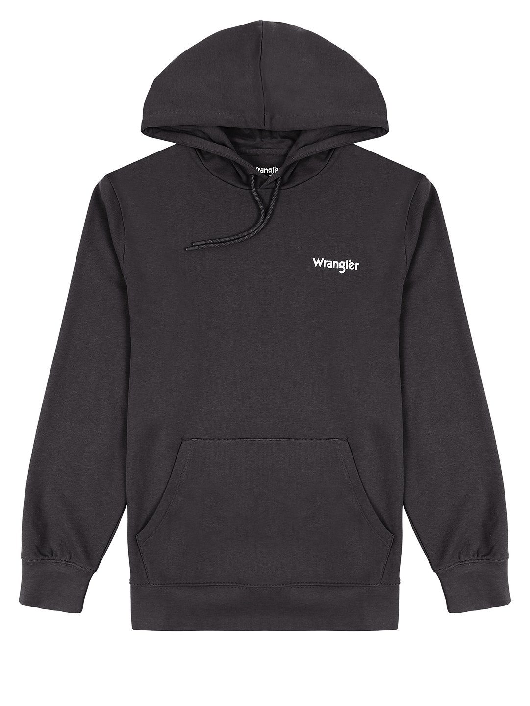 Wrangler - Regular Logo Fit Kapuzensweatshirt Black Faded Hoodie