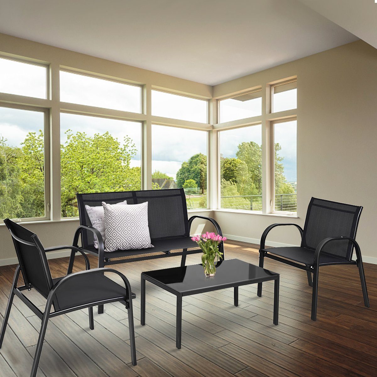 COSTWAY Balkonset, (4 TLG), 4 Personen, günstig online kaufen
