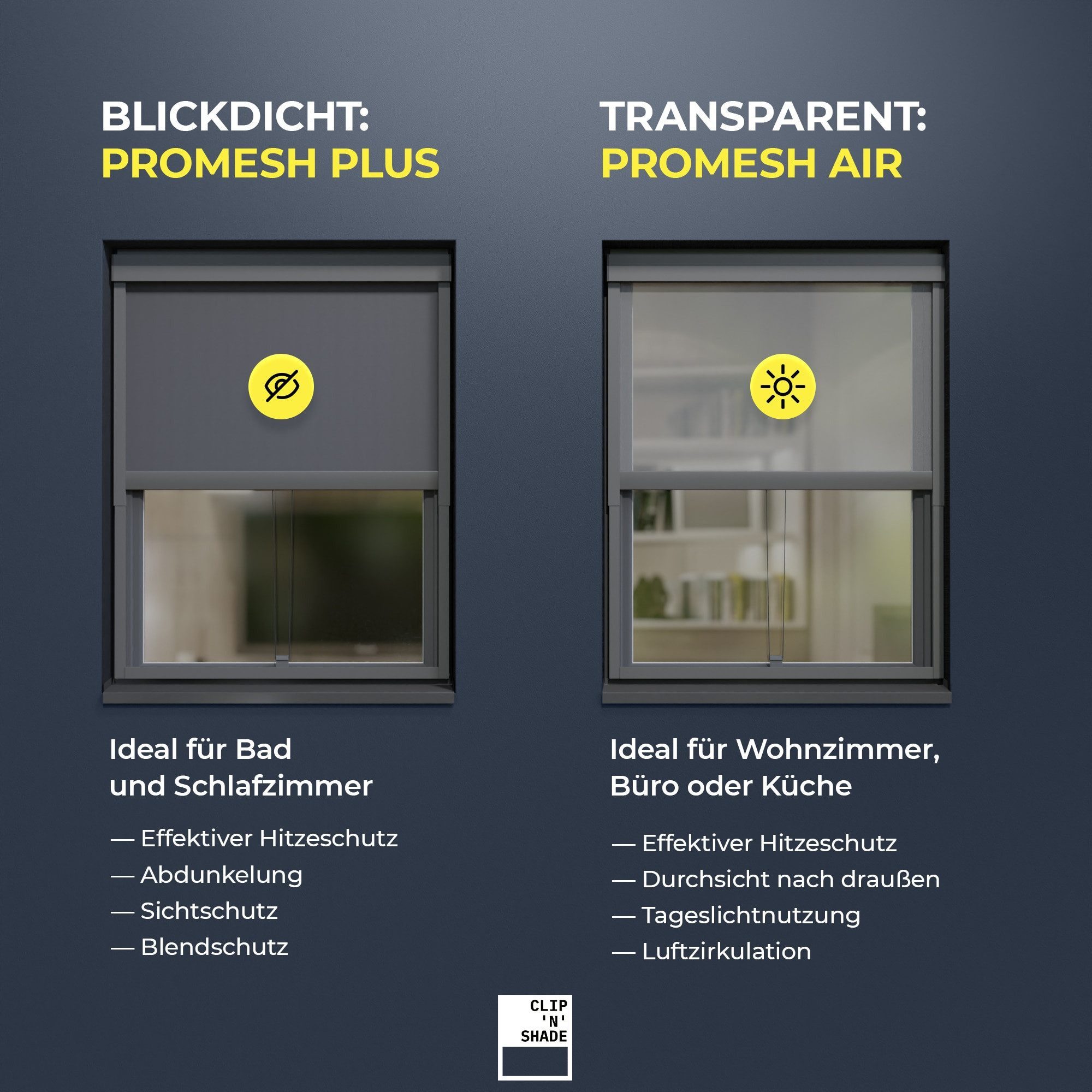 Rollo Außenrollo ohne Bohren (Weiß, Blickdicht) für Fenster von CLIP & SHADE, CLIP & SHADE – Bild 5 von 5