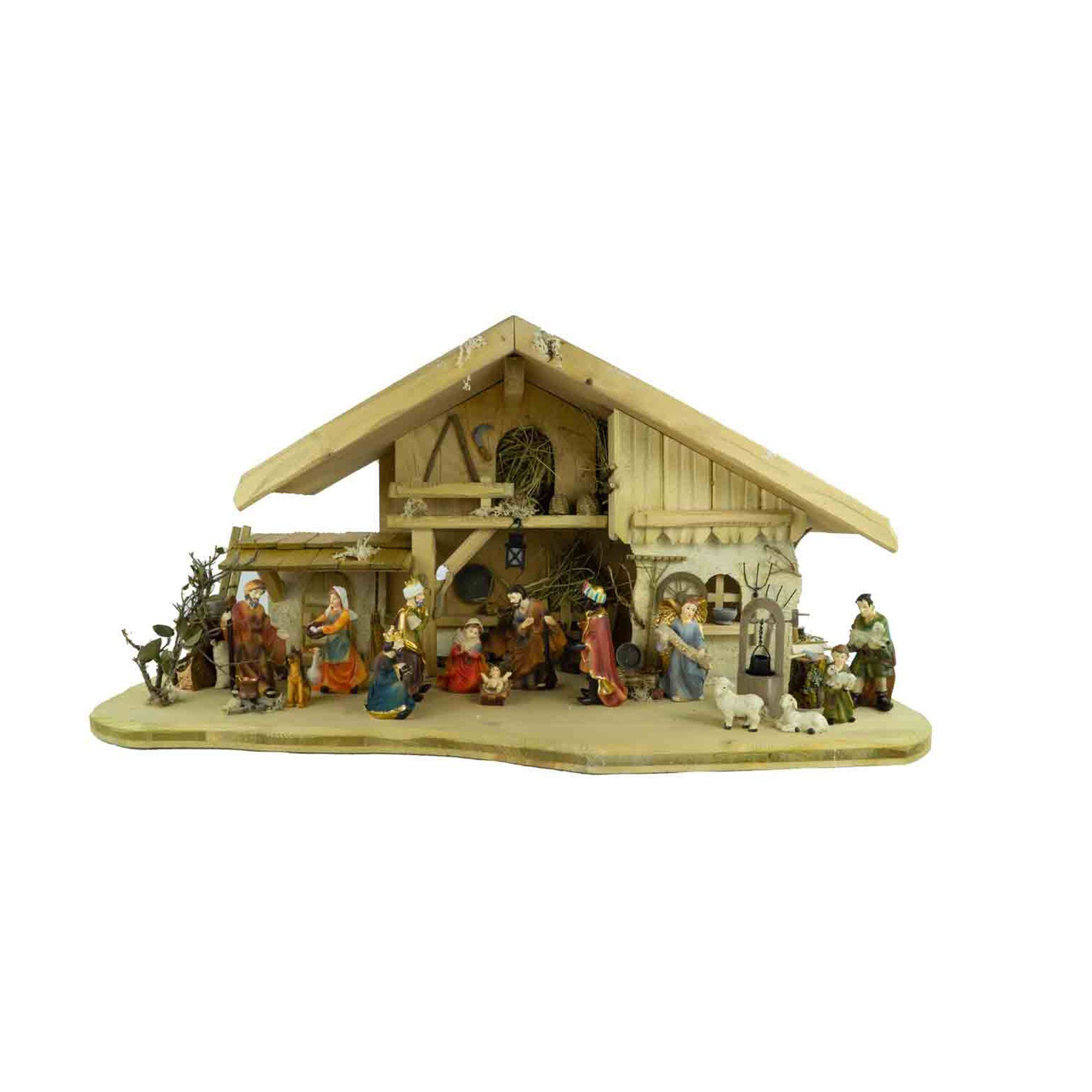 Krippenursel Krippe Weihnachtskrippe Zürich inkl. 17-tlg. Figurensatz ETA 1, (1-tlg), Handbemalte Figuren