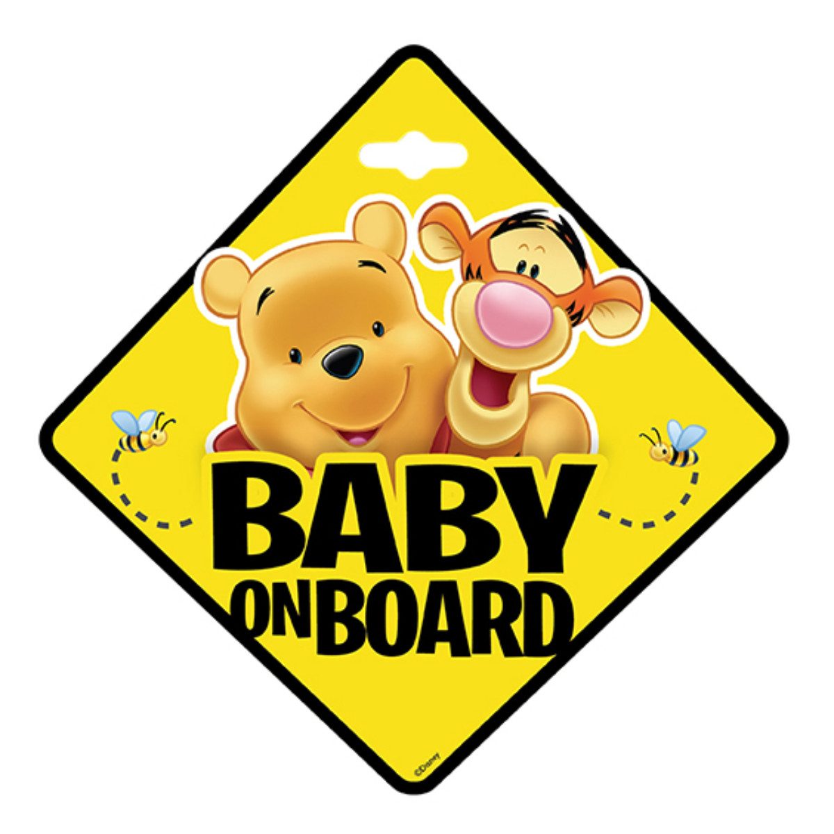 Disney Warnschild Winnie The Pooh Baby on Board mit Saugnapf Hinweis Schild fürs Fenster