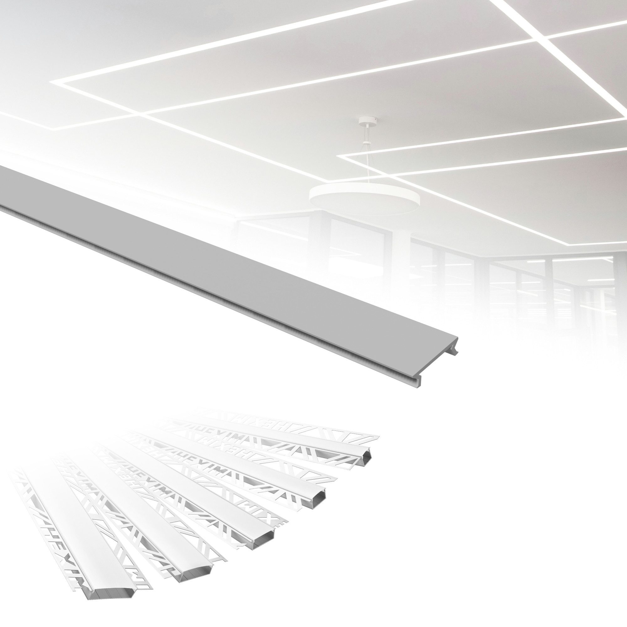 Hexim LED-Stripe-Profil 2m Trockenbauprofil Alu LED günstig online kaufen