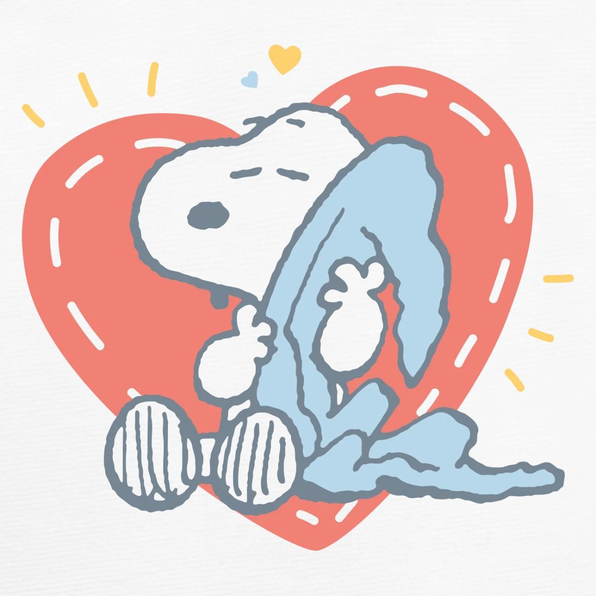 Spreadshirt Langarmbody Peanuts Snoopy Müde Herz Kuscheln Tages Baby Body Langarm (1-tlg)