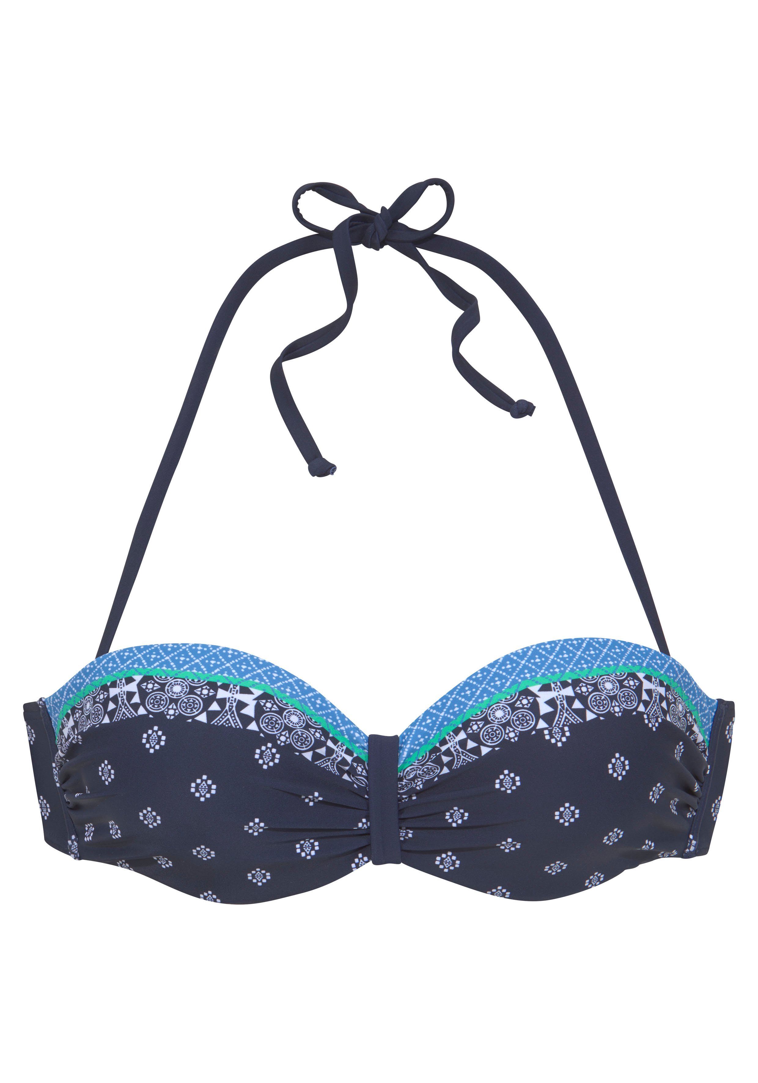 LASCANA Bügel-Bandeau-Bikini-Top Jimer, mit platzierten Druck günstig online kaufen