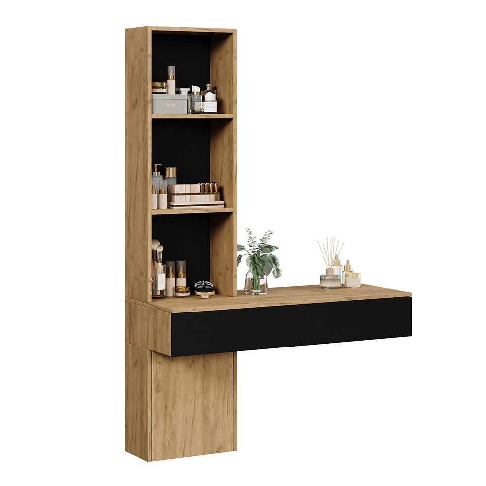 Vicco Schminktisch Melora, Eiche/Schwarz, 100 cm günstig online kaufen