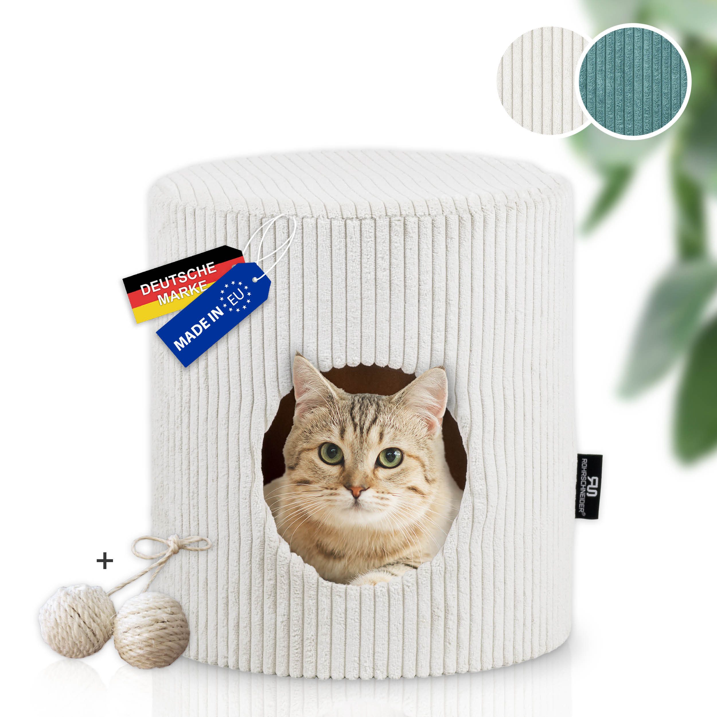Rohrschneider Tierhöhle Katze Cord Katzenbett Katzenhaus Indoor Sitzgelegenheit bis 60kg