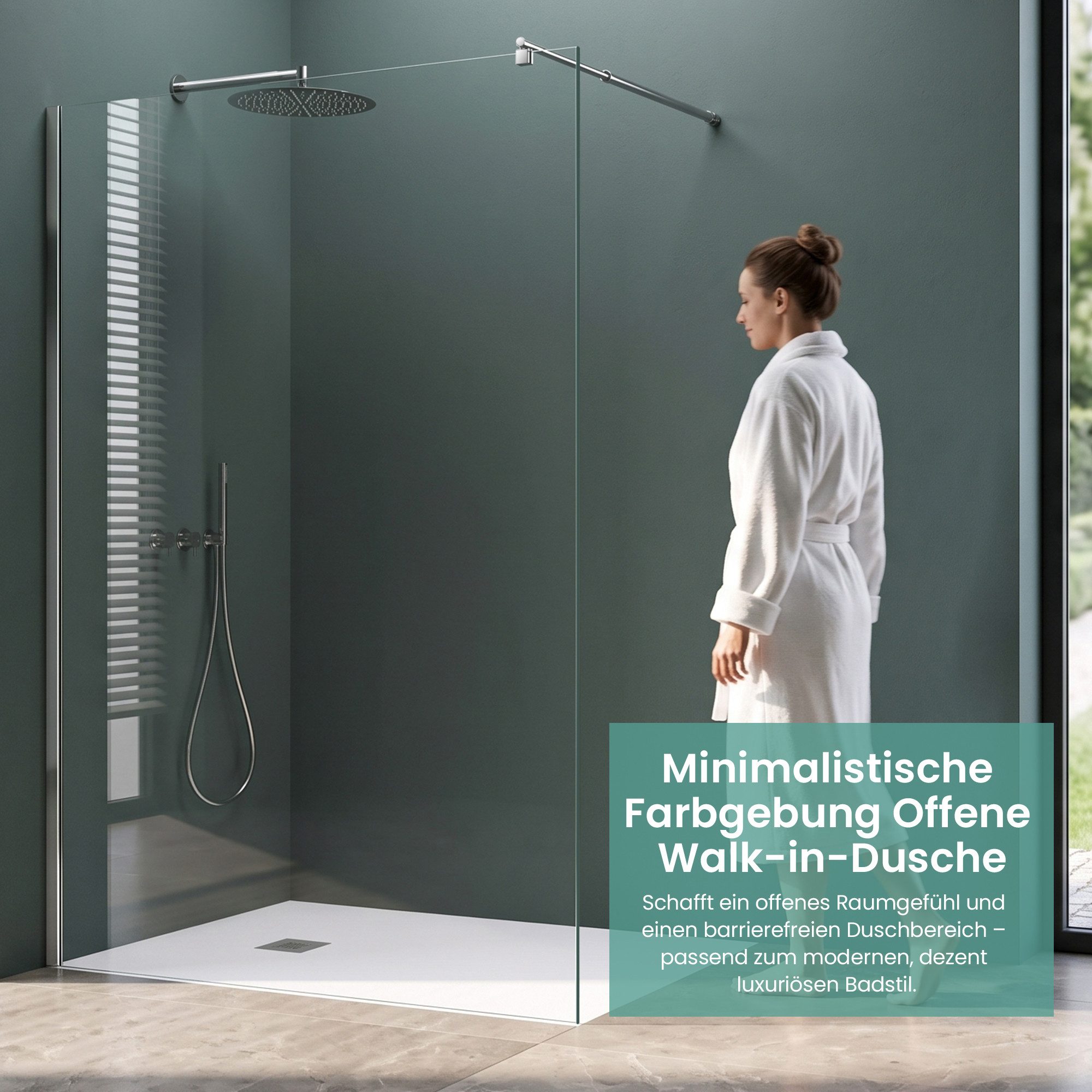 Mai & Mai Duschwand Duschabtrennung für Dusche Duschkabine Walk in Dusche ESG Nano – Bild 2 von 5