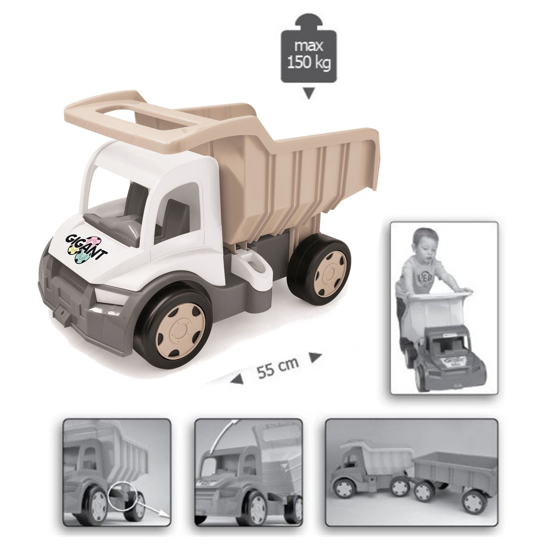 Wader Wozniak Spielzeug-Kipper Gigant LKW XXL Dumper Truck Biscuit Cloud, ( günstig online kaufen