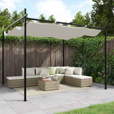 vidaXL Partyzelt Pergola mit Schiebedach Creme 295x292x230 cm