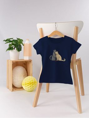 Shirtracer T-Shirt kuschelnde Katzen Tiermotiv Animal Print