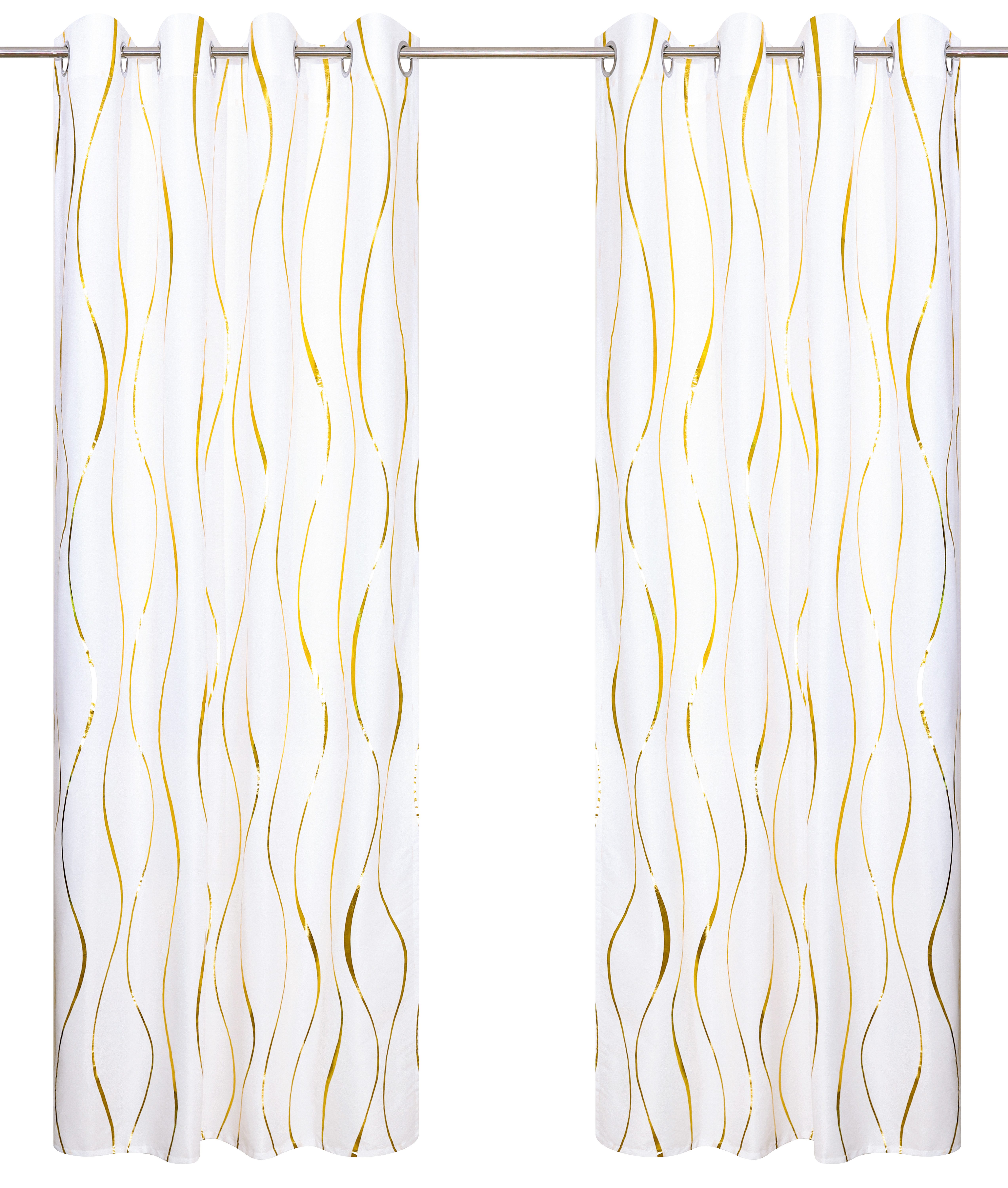 OTTO home Gardine Quinnton (2 St), Ösen, blickdicht, Polyester, Blickdicht, 2er-Set, Ösen- Aufhängung, Metallic-Akzente