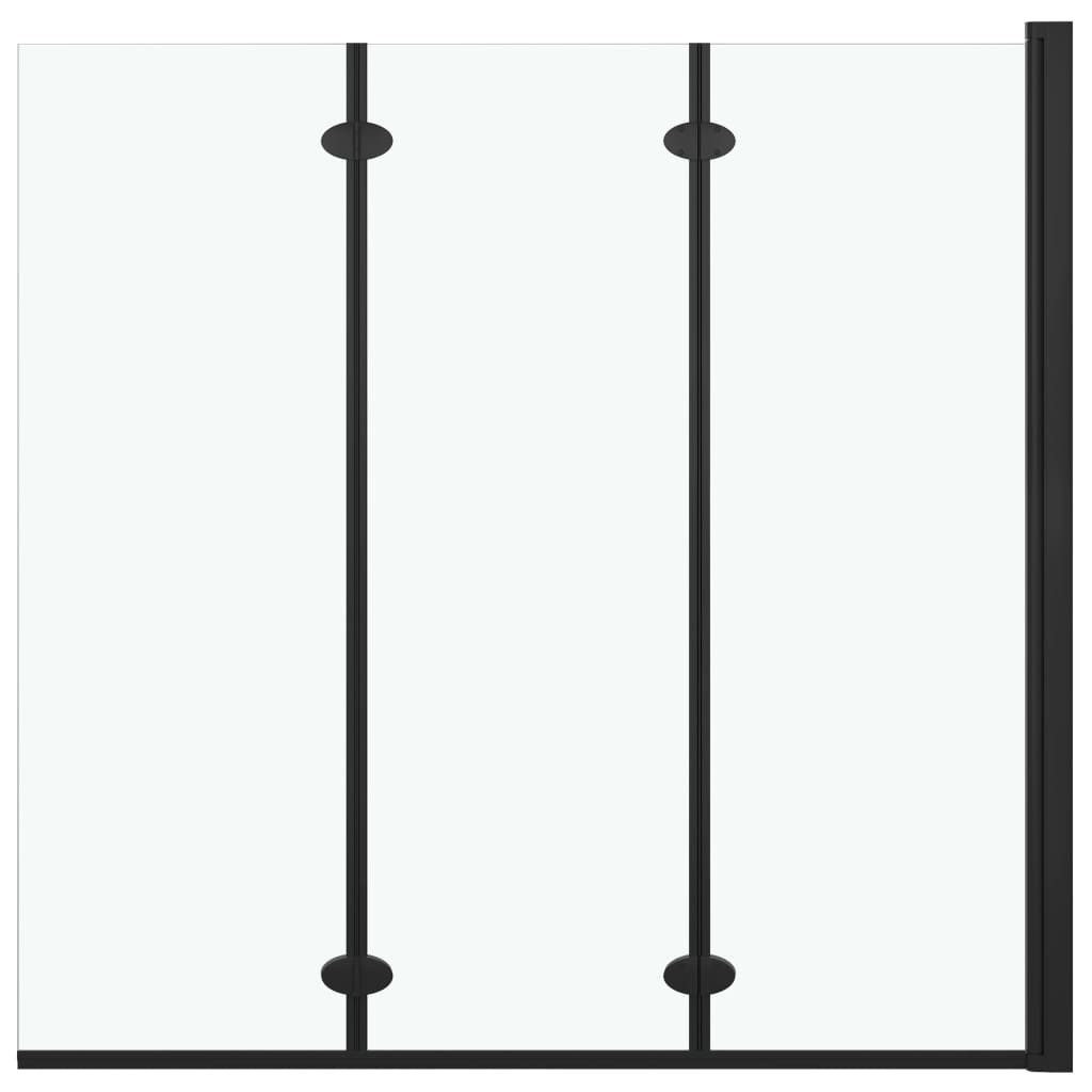 DOTMALL Duschschirm Faltbare Duschkabine 3 Paneele ESG 130x138 cm Schwarz