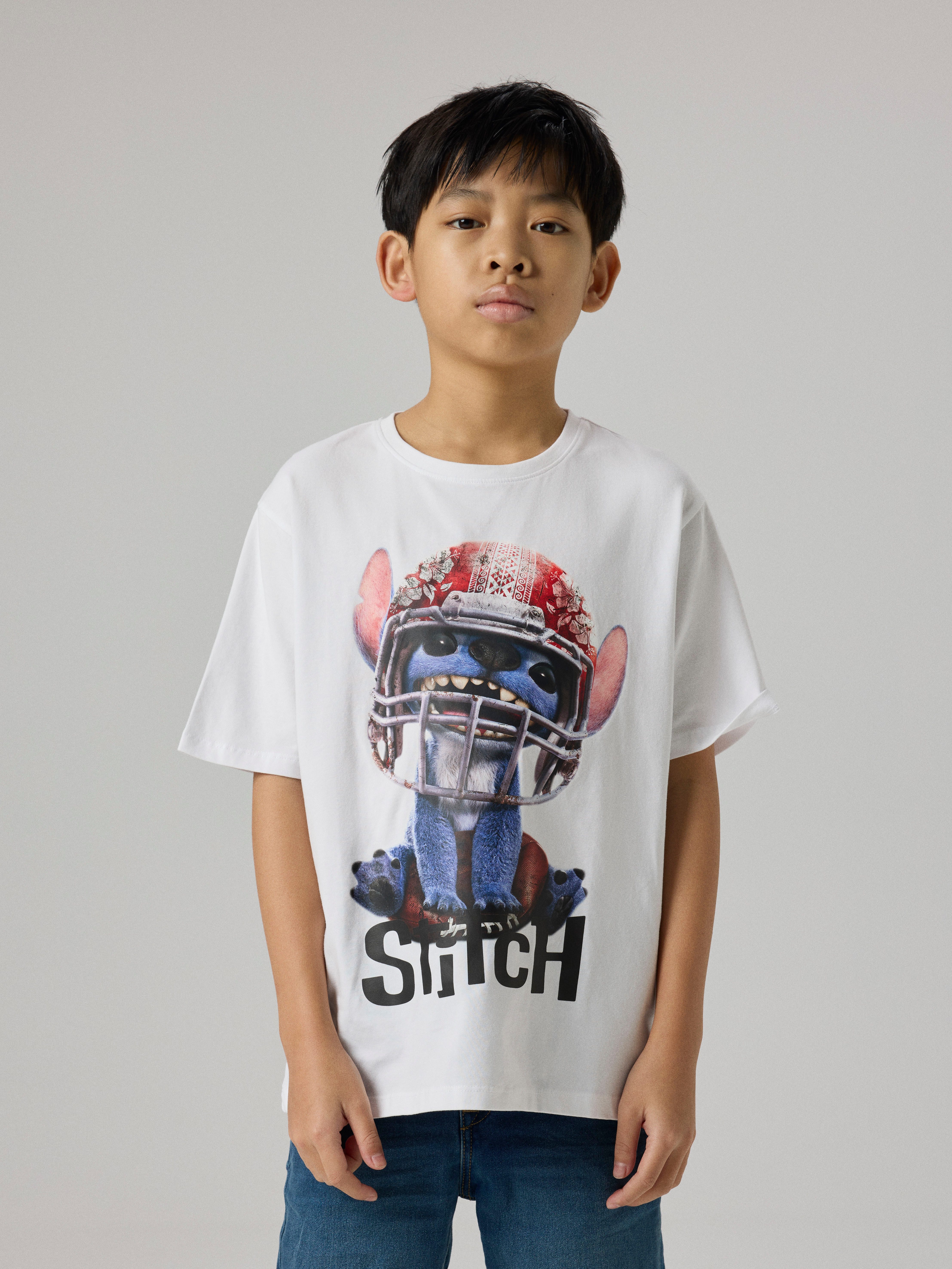 Name It T-Shirt NKMJULIX STITCH SS NREG TOP NOOS WDI Baumwollmischung, regular fit