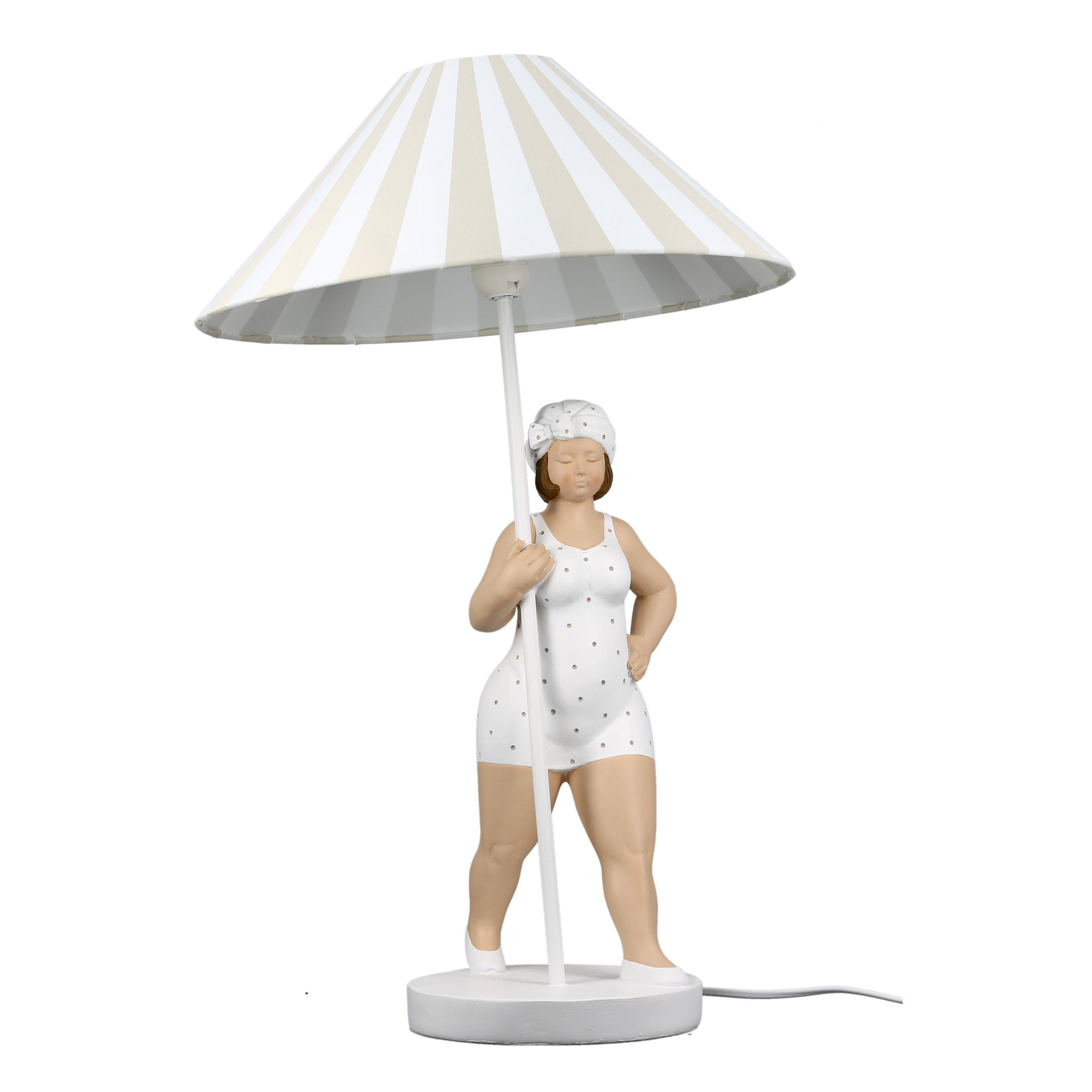 GILDE Tischleuchte GILDE Lampe Becky - weiß - H. 60cm x D. 38,5cm günstig online kaufen