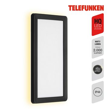 Telefunken LED Außen-Wandleuchte 313605TF, 0, LED fest verbaut, Neutralweiß, Wand Außenleuchte IP44 4000K 16W Backlight 28x15cm