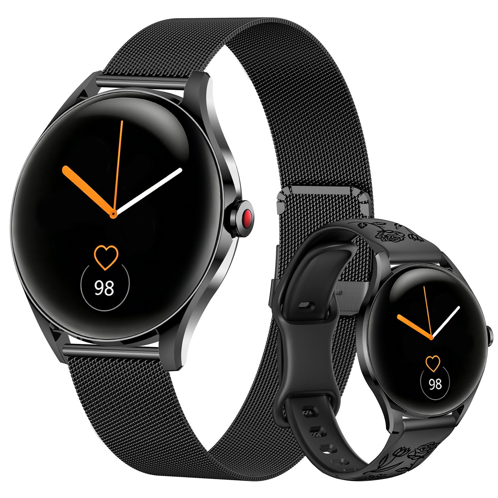 Sytifro Smartwatch Damen, 3D-Kugelglas, AMOLED Always-On, 300 mAh (7 Tage) Smartwatch (1.32" cm), Fitness Tracker Armbanduhr mit Schrittzähler, Blutsauerstoff, Schlafüberwachung, AI Voice und SNS-Benachrichtigung etc., Bluetooth 5.3 Sportuhr, IP67 wasserdicht, unterstützt 120+ Sportmodi, verfügbar für Android 4.4+ / iOS 10.0+