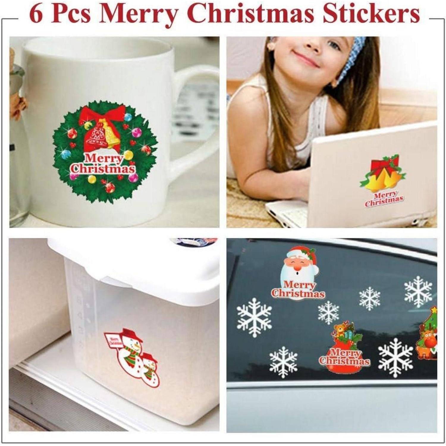 LuxusKollektion Fensterbild Schneeflocken Fensterbilder Weihnachten PVC Aufkleber Wiederverwendbar