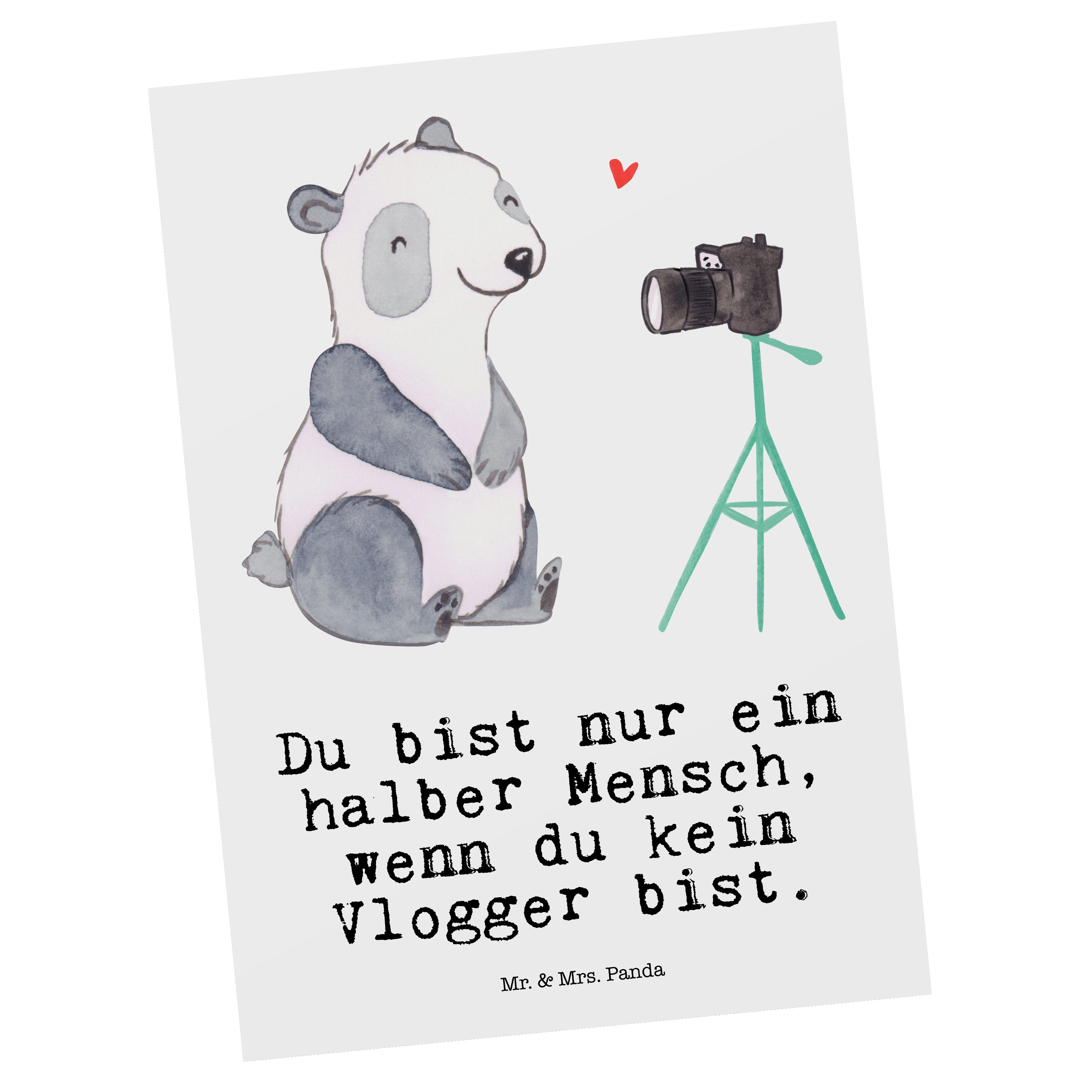 & - Vlogger Herz Firma, Weiß Geschenk, Postkarte Kollege Mr. Geburtstagskarte, Mrs. Panda mit -