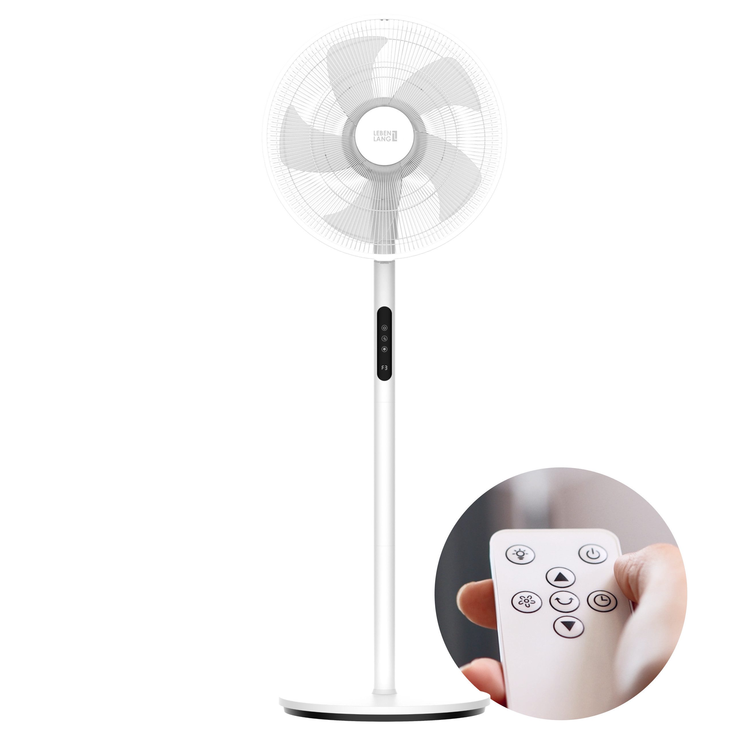 Lebenlang Standventilator mit 5 Modi + Fernbedienung & LED-Display, 45 cm D günstig online kaufen