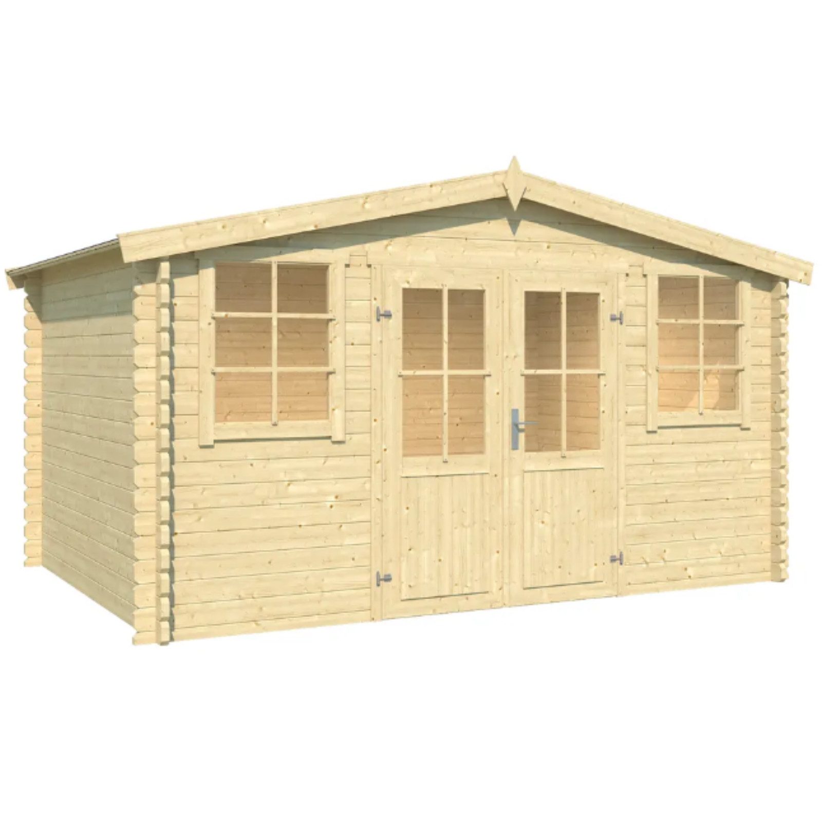 LASITA MAJA Gartenhaus Gartenhaus Blockbohlenhaus, Садовые сараи, Gartenhütte,Holzhaus, BxT: 376x312 cm, Wetterfest, langlebig und in elegantem Carbongrau behandelt